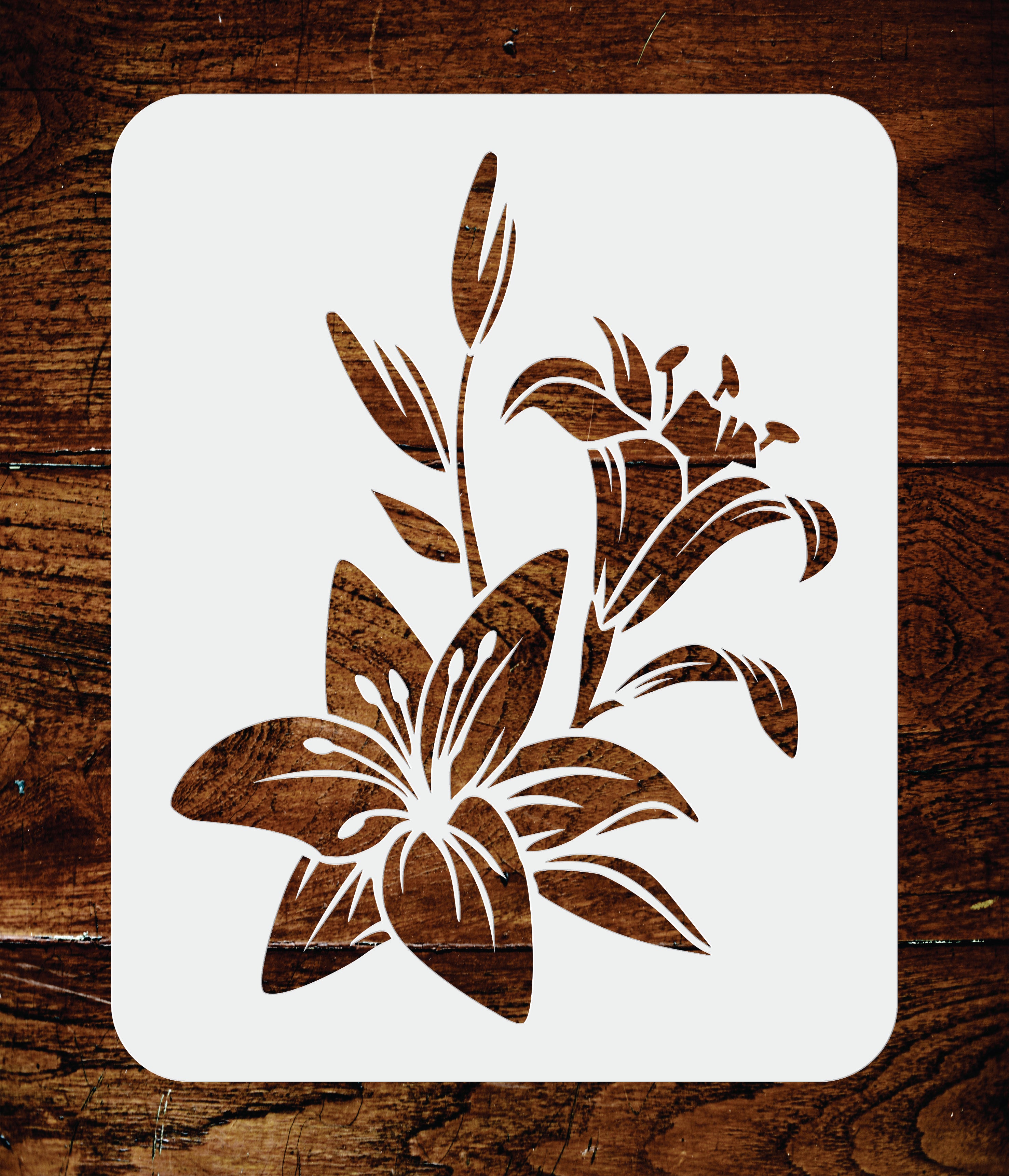 Easter Lily Stencil - Perennial Flower Floral Arum Calla Lilies