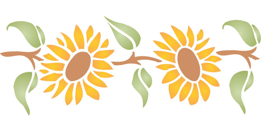 Sunflower Stencil, 24.13 x 11.43 cm - Classic Border Flower