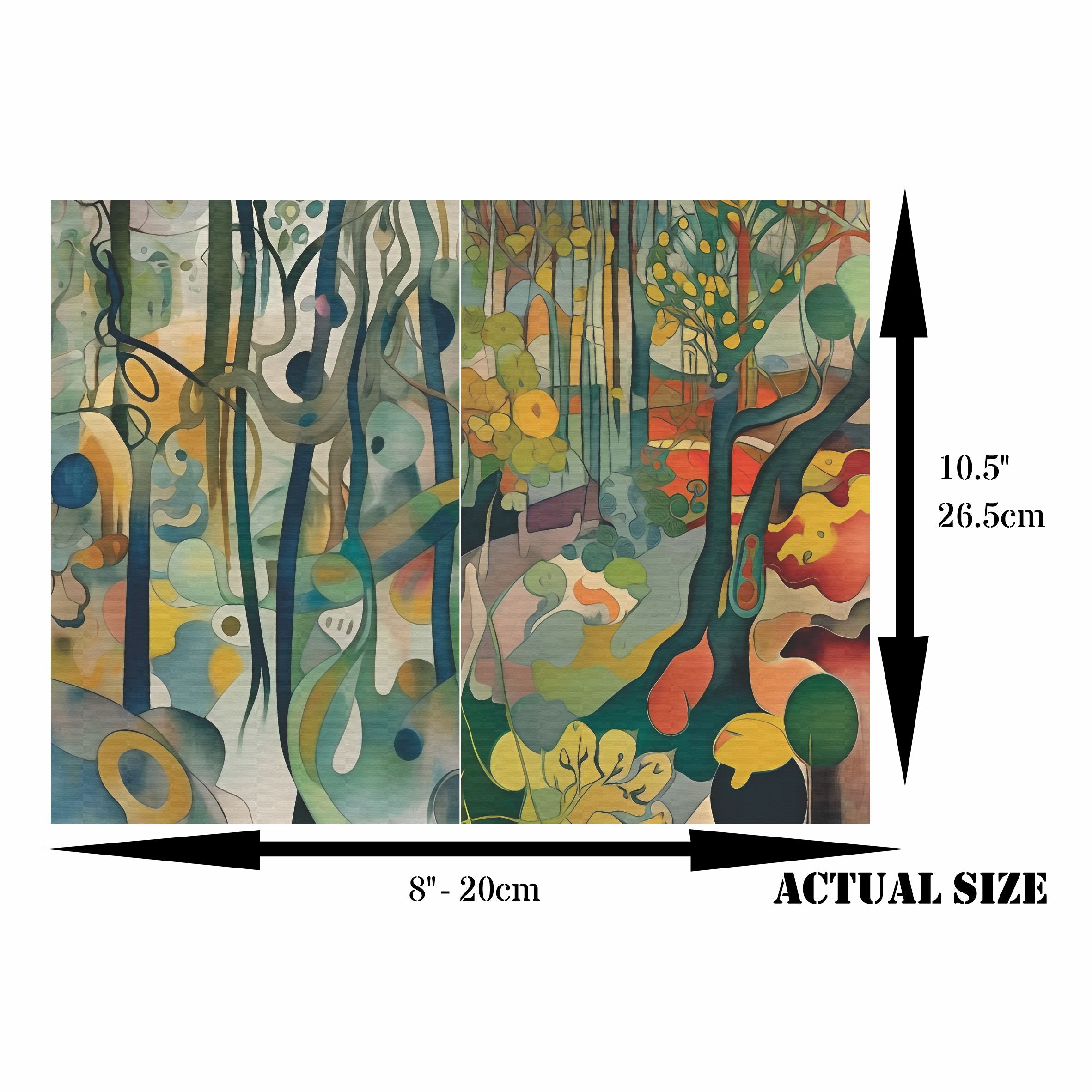 Abstract Forest Rice Paper, 8 x 10.5 inch - for Decoupage Cards Craft