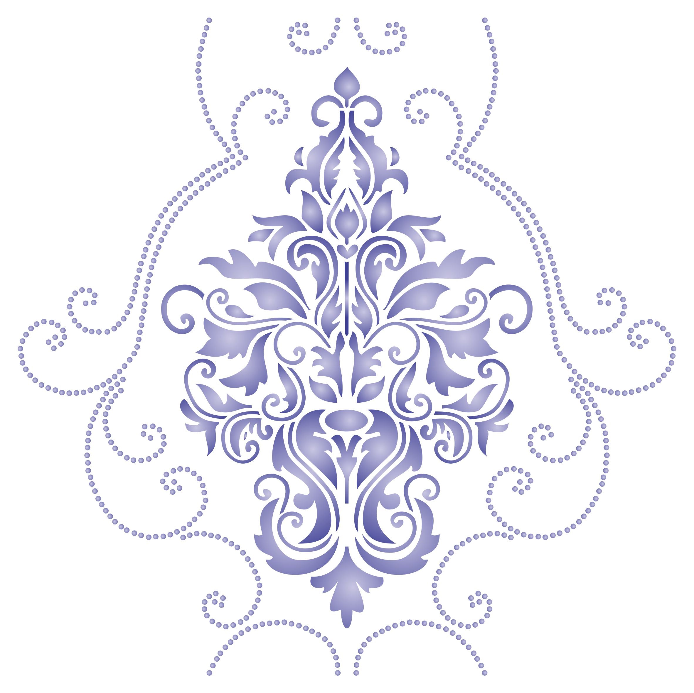 Damask Stencil - Classic Vintage Large Floral Allover Pattern