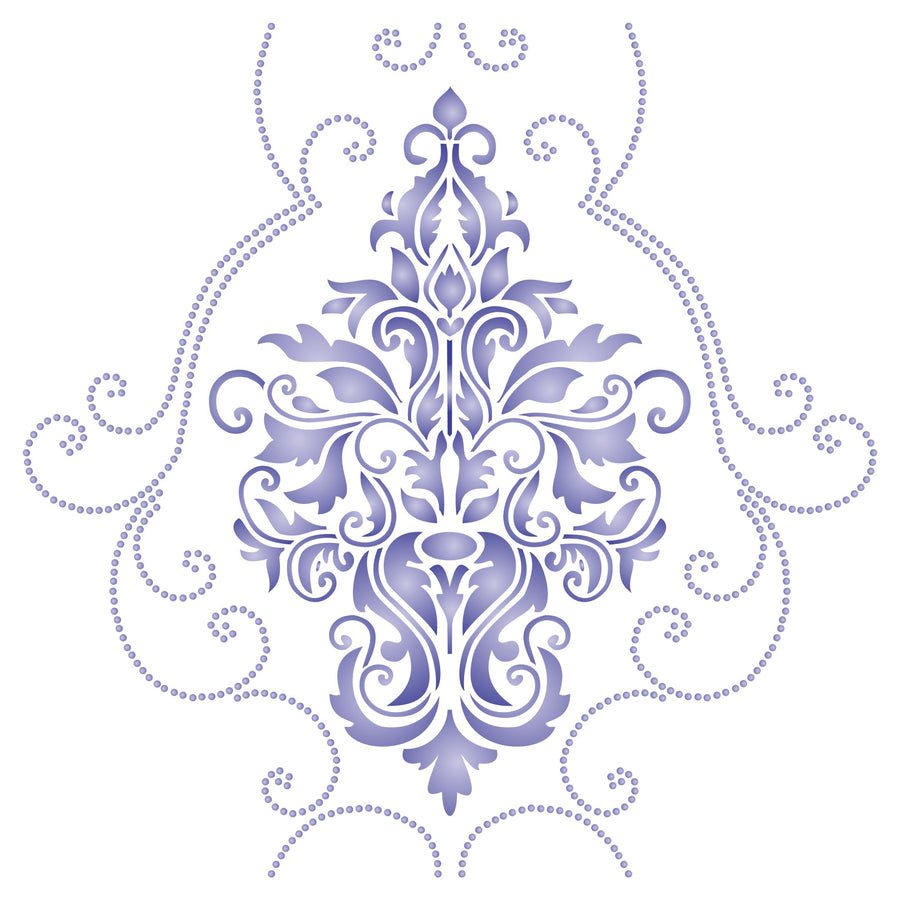 Damask Stencil - Classic Vintage Large Floral Allover Pattern