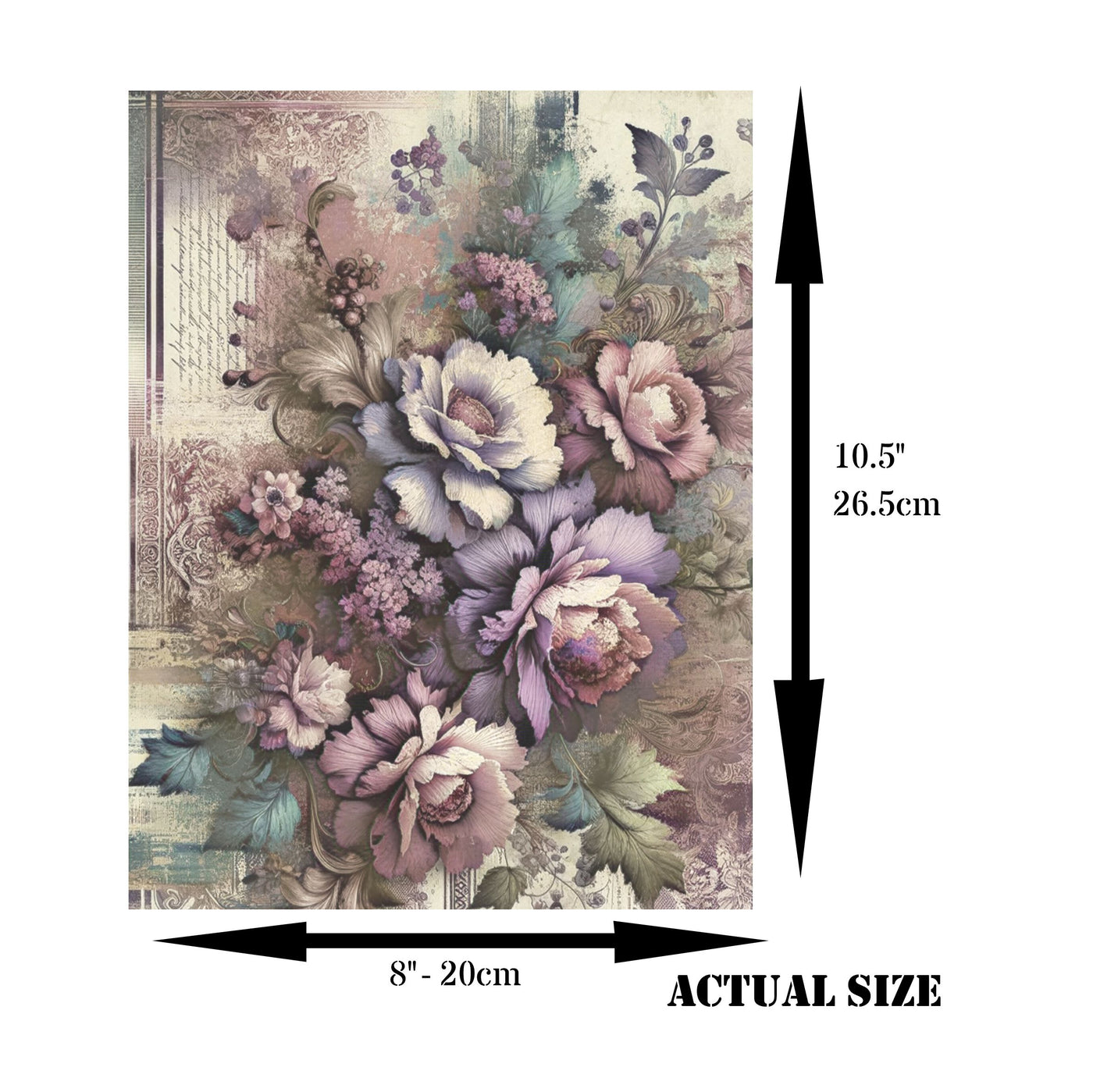 Peony Rice Paper, 8 x 10.5 inch - for Decoupage Scrapbooking Cards Crafts