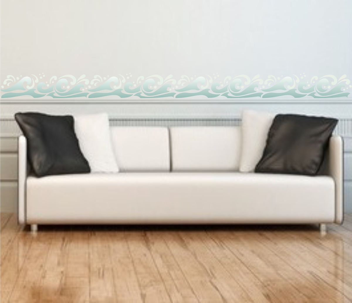 Wave Stencil, 12.7 x 3.18 cm - Sea Ocean Nautical Seashore Reef Border