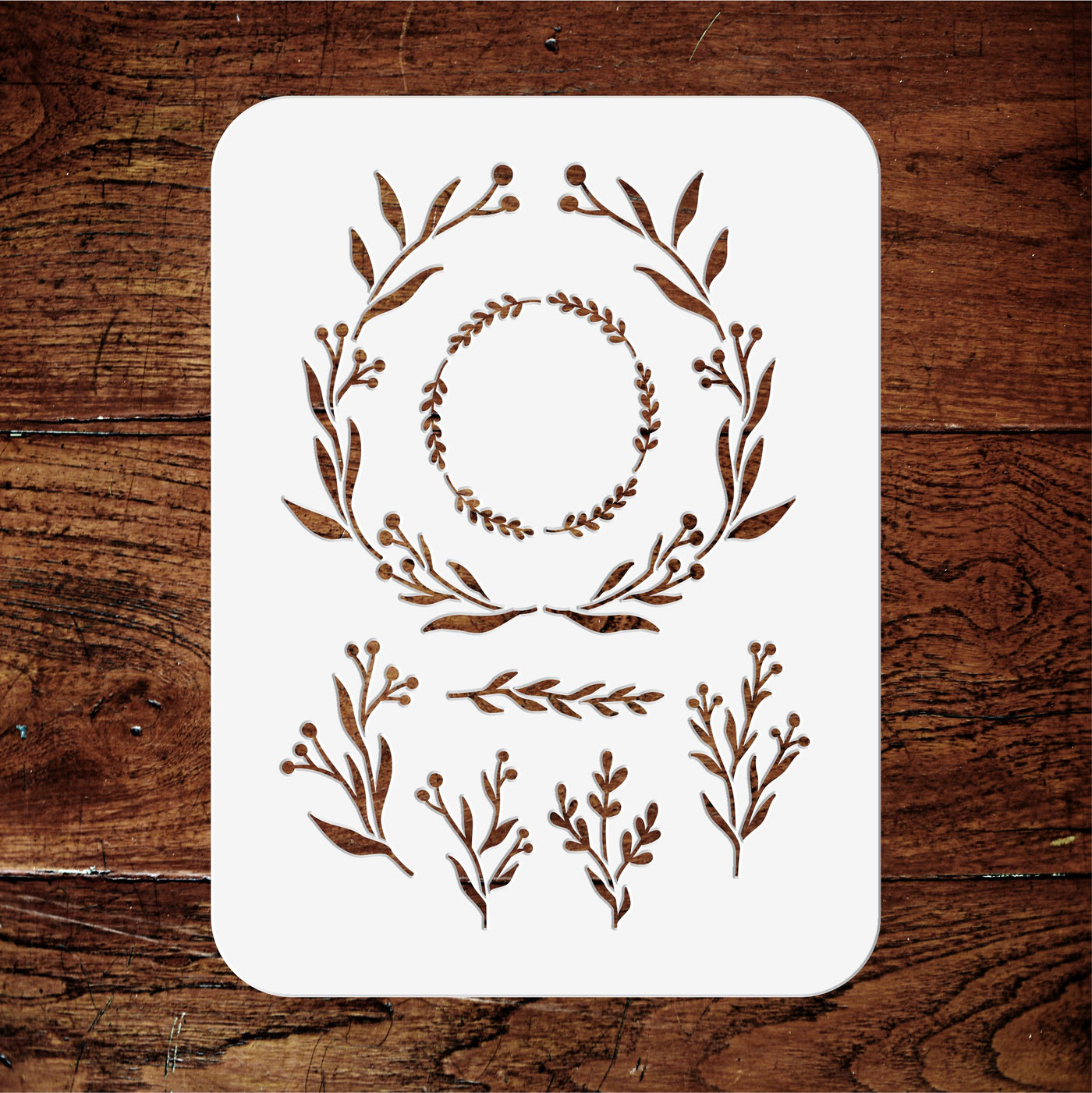 Olive Leaf Layering Stencil, 4.5 x 6.5 inch - Wreath Mask use to Add Texture