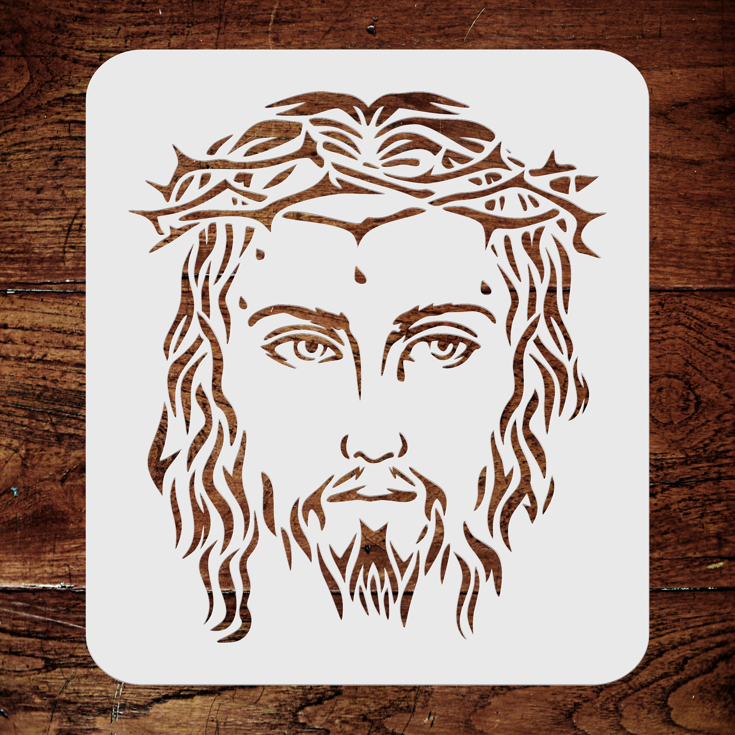 Jesus Stencil - Christian Catholic Religious Crown of Thorns