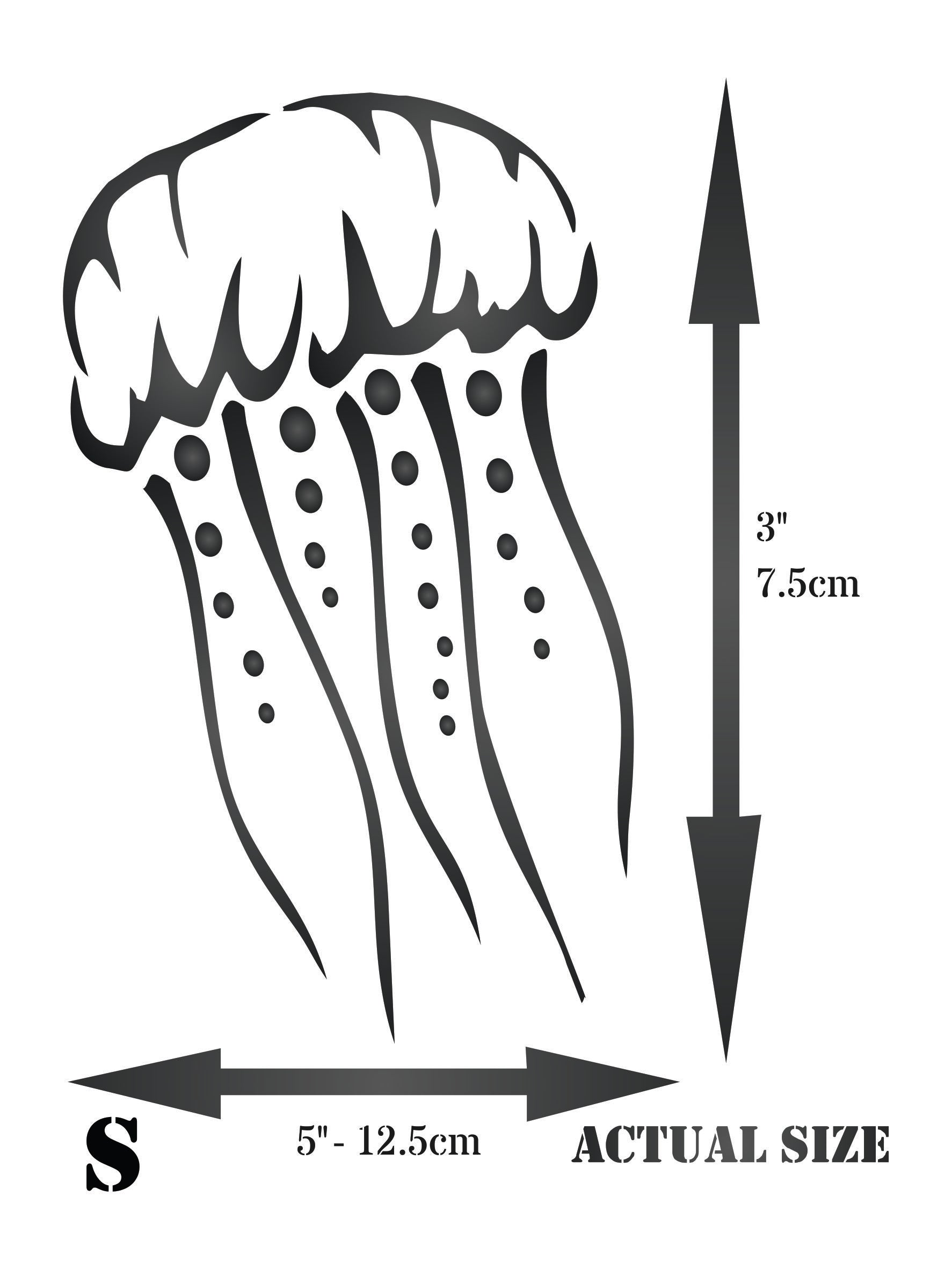 Jellyfish Stencil - Sea Ocean Nautical Seashore Reef Fish