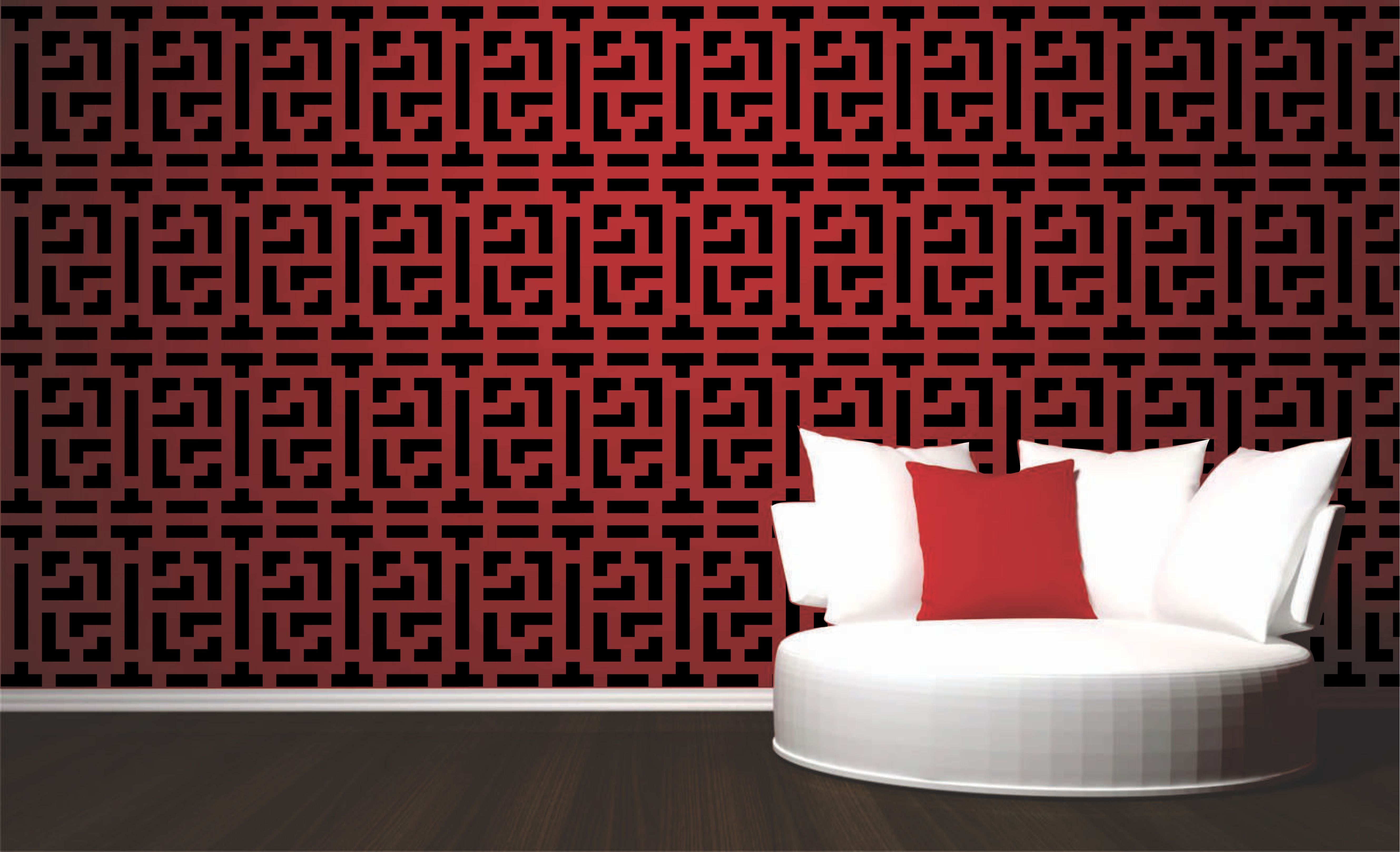 Chinese Lattice Stencil - Asian Allover Trellispaper