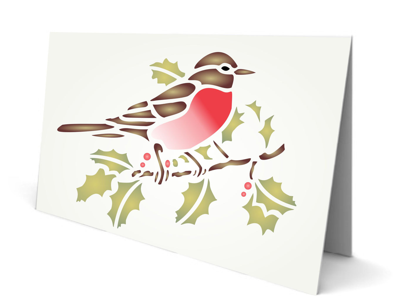 Christmas Robin Stencil - Scrapbooking Decor & Card