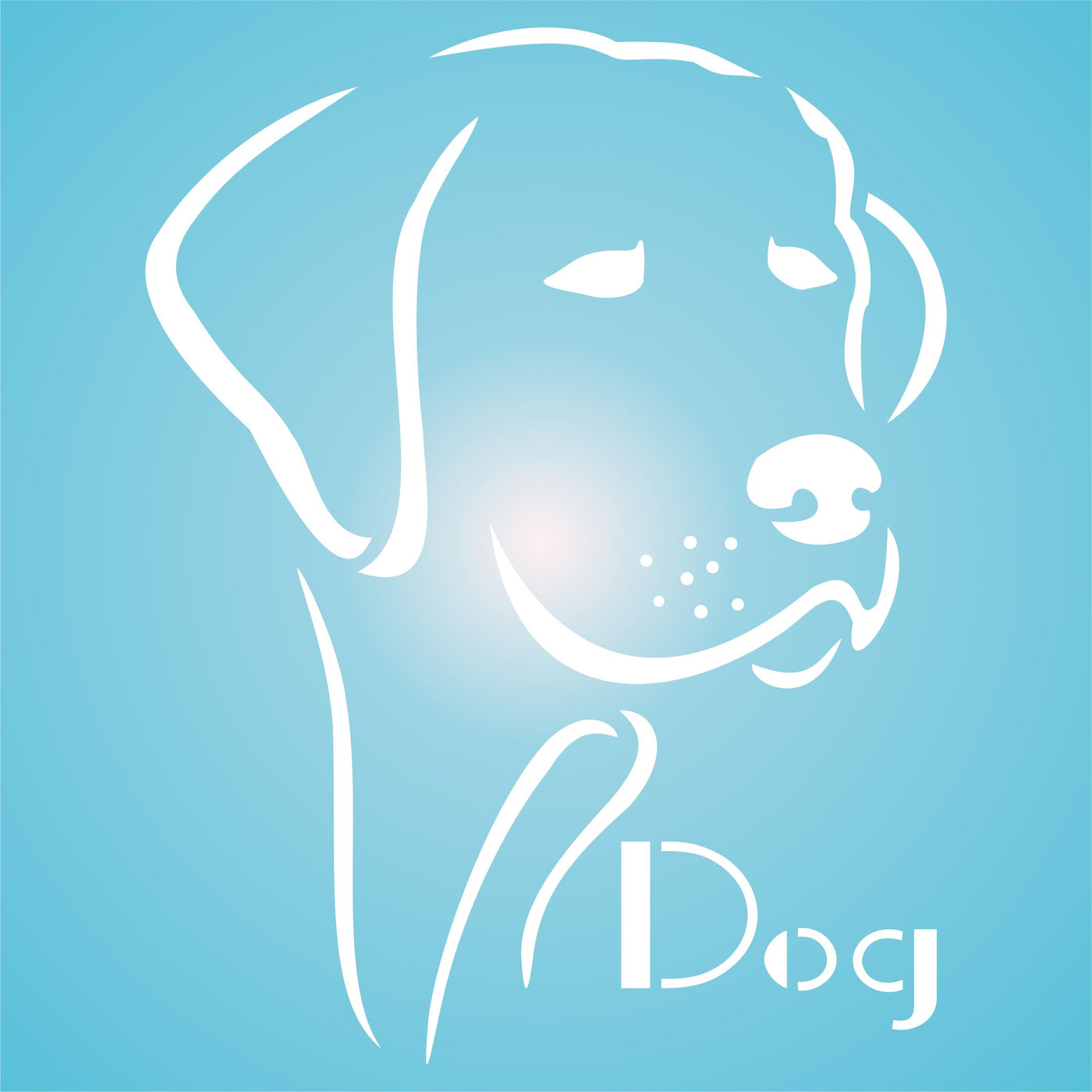 Dog Stencil - Line Art Pet Friend Animal Head