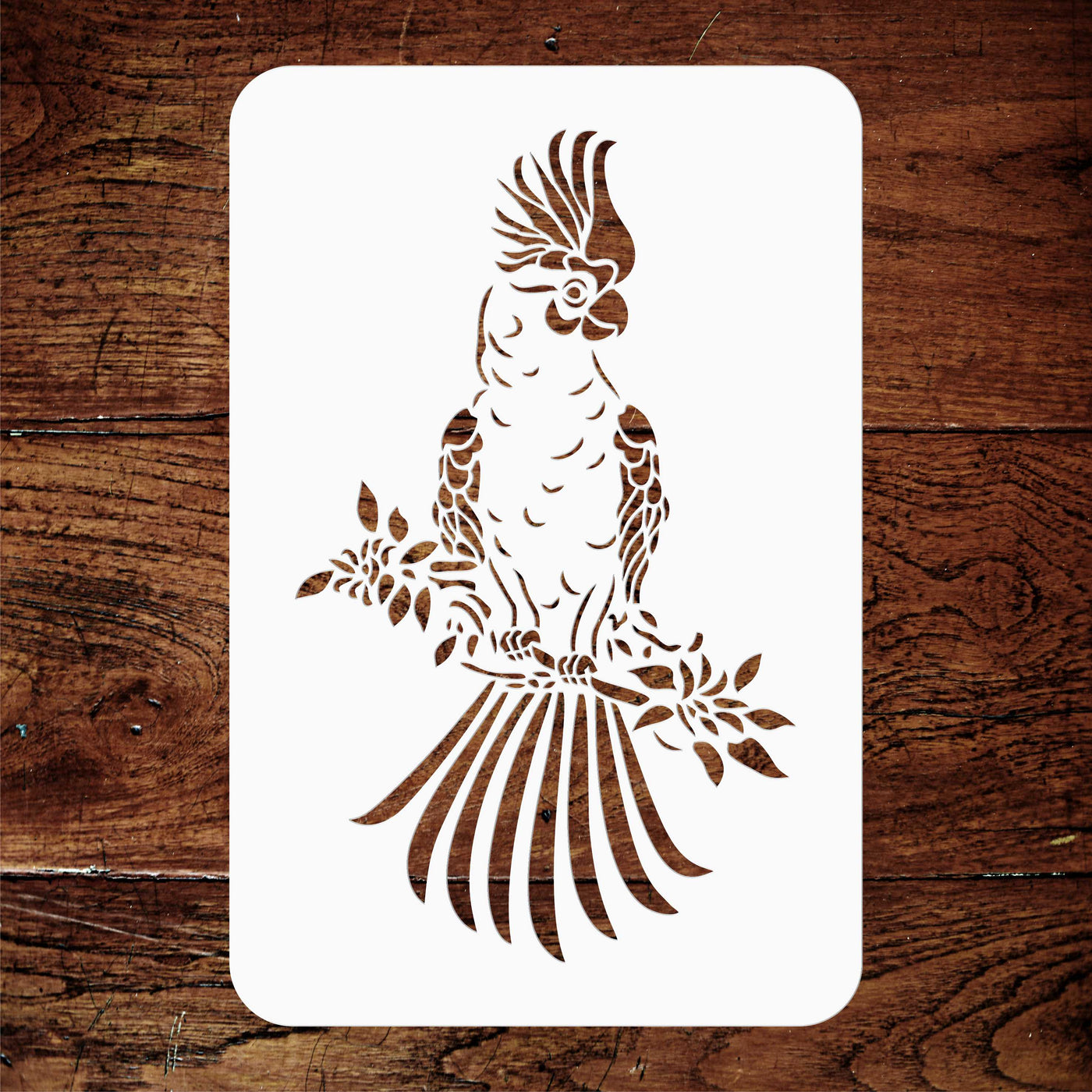 Cockatoo Stencil - Decorative Animal Wildlife Parrot Bird