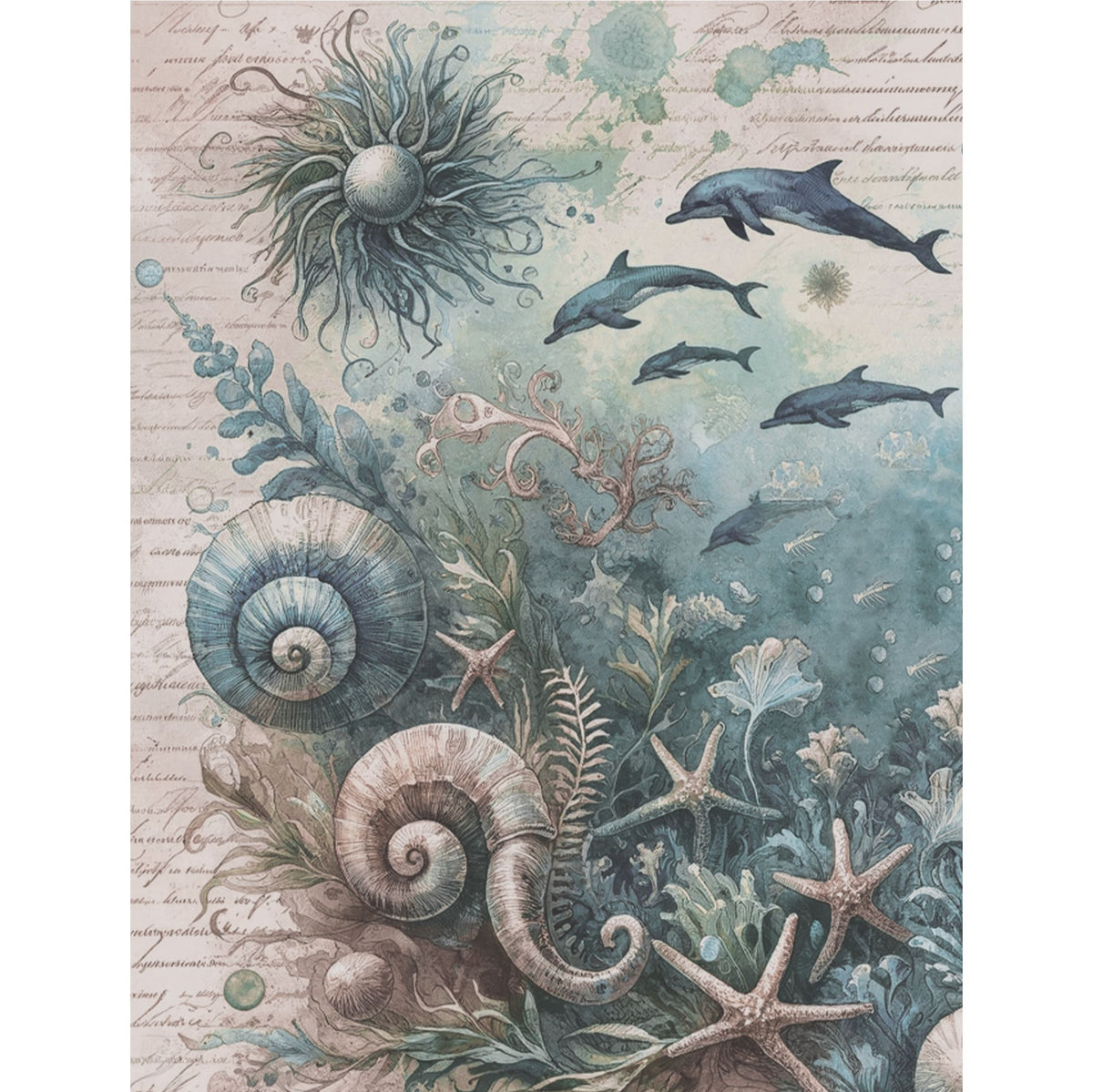 Underwater Rice Paper, 20.32 x 26.67 cm - for Decoupage Scrapbooking Cards Crafts