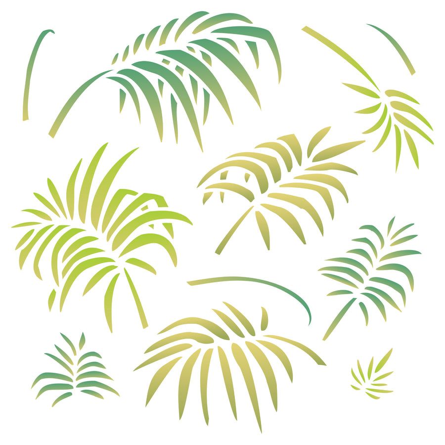 Palm Leaves Stencil -Large Tropical Palm Fronds