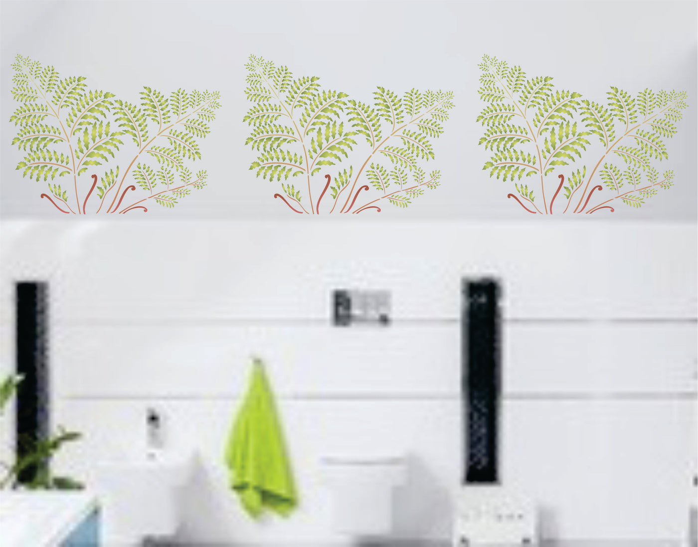 Tree Fern Stencil , 20.5 x 15 inch- Large Tropical Ferns