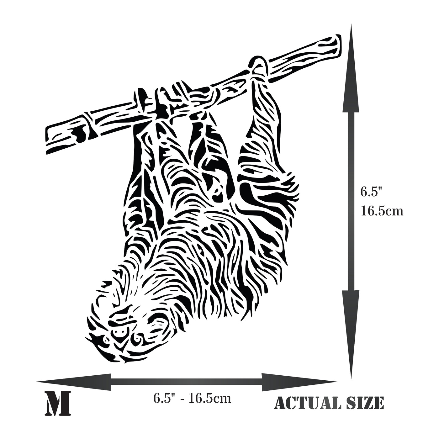 Sloth Stencil - Slow Upside Down South America Tree Dweller