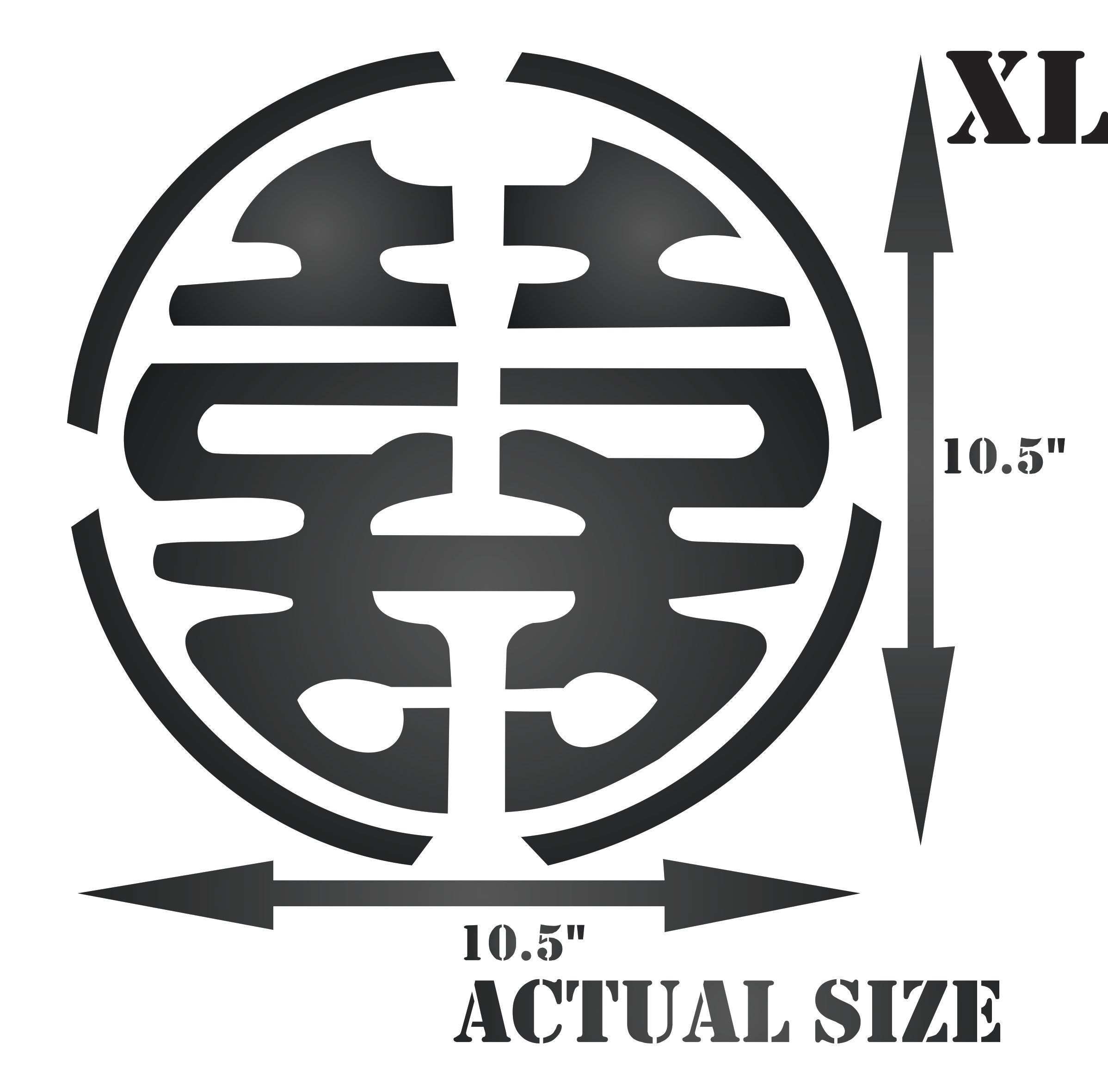 Double Happiness Stencil - Oriental Asian Chinese Symbol