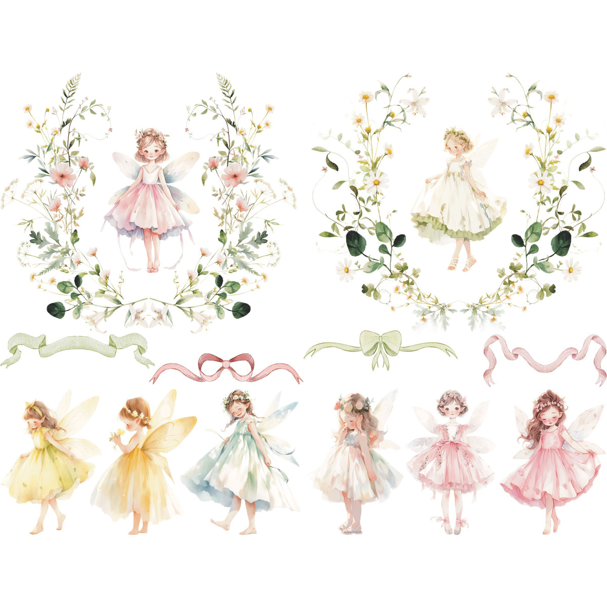 Fairy Frames Rice Paper, 20.32 x 26.67 cm - for Decoupage Scrapbooking Cards Craft