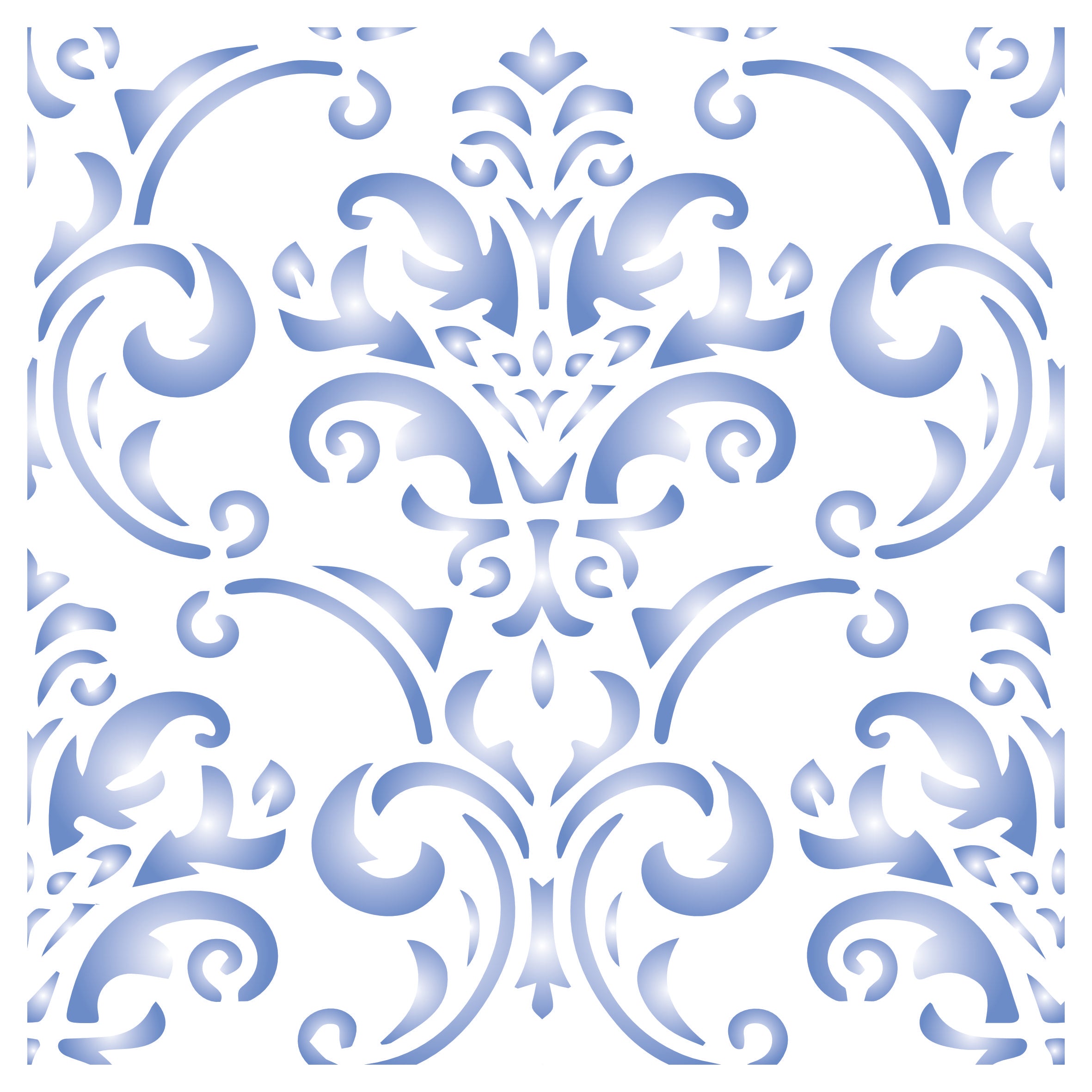 Rococo Tile Stencil - Baroque Ornamental Tile Design