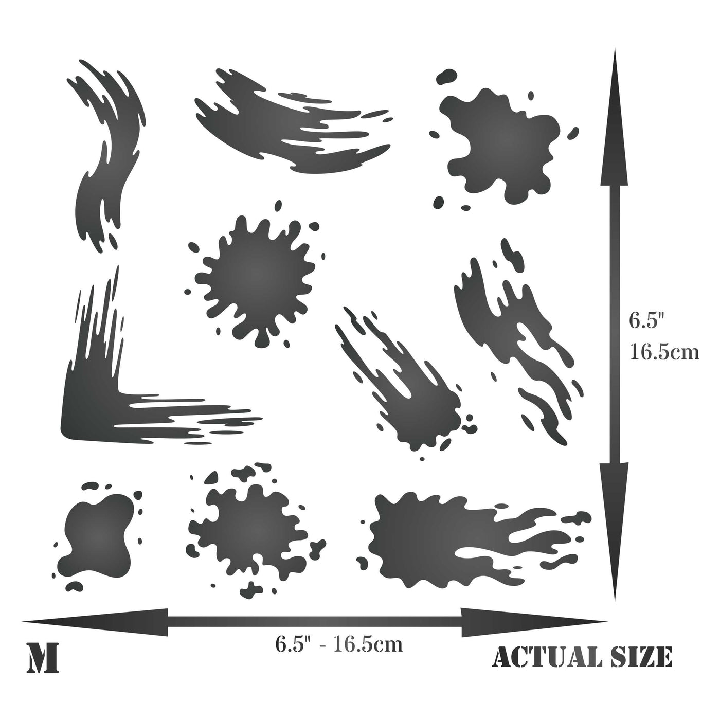 Grunge Blots Stencil - Mixed Media Shapes Paint Blots Splashes Grunge