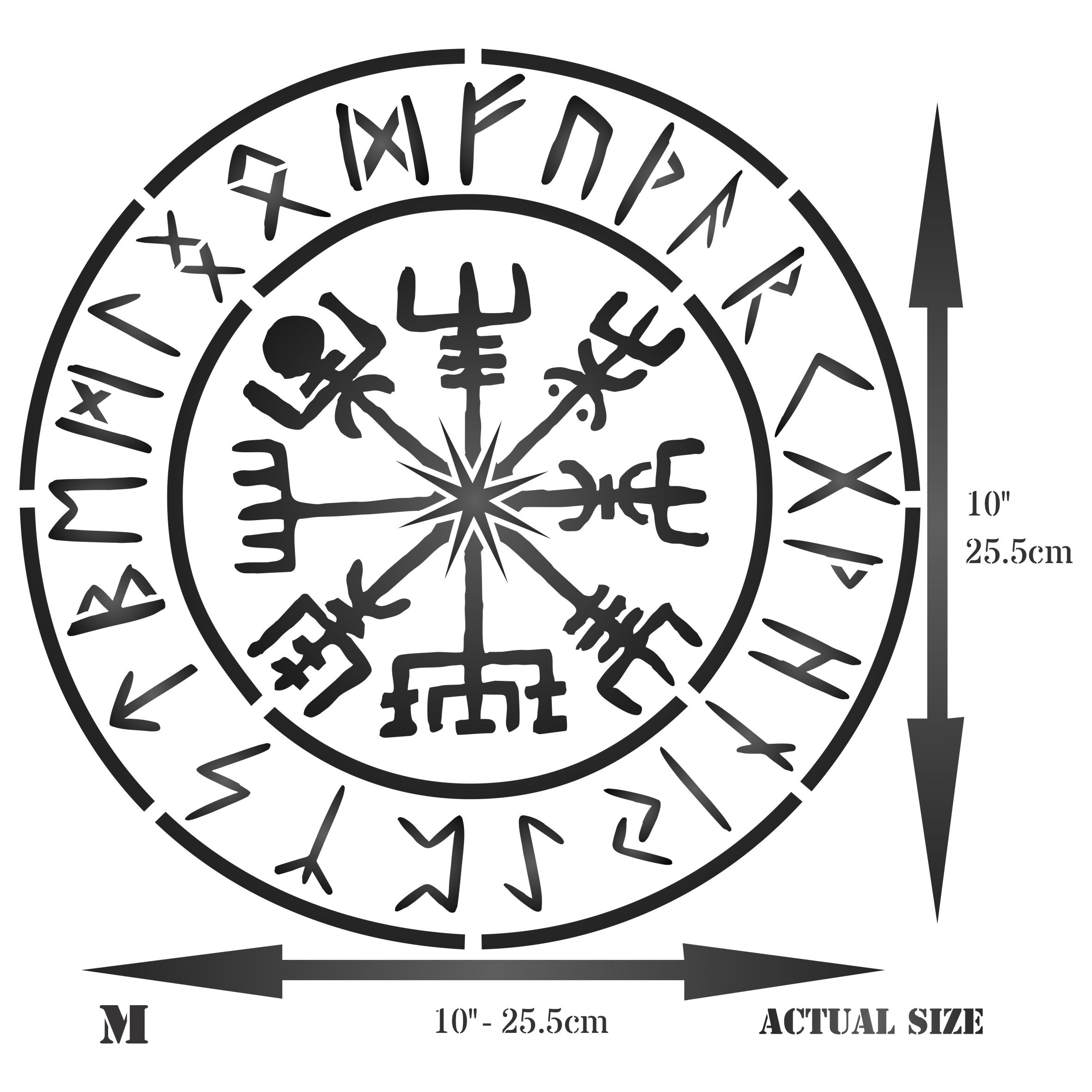 Viking Compass Stencil - Vegvisir Runic Nordic Compass Protection and Guidance