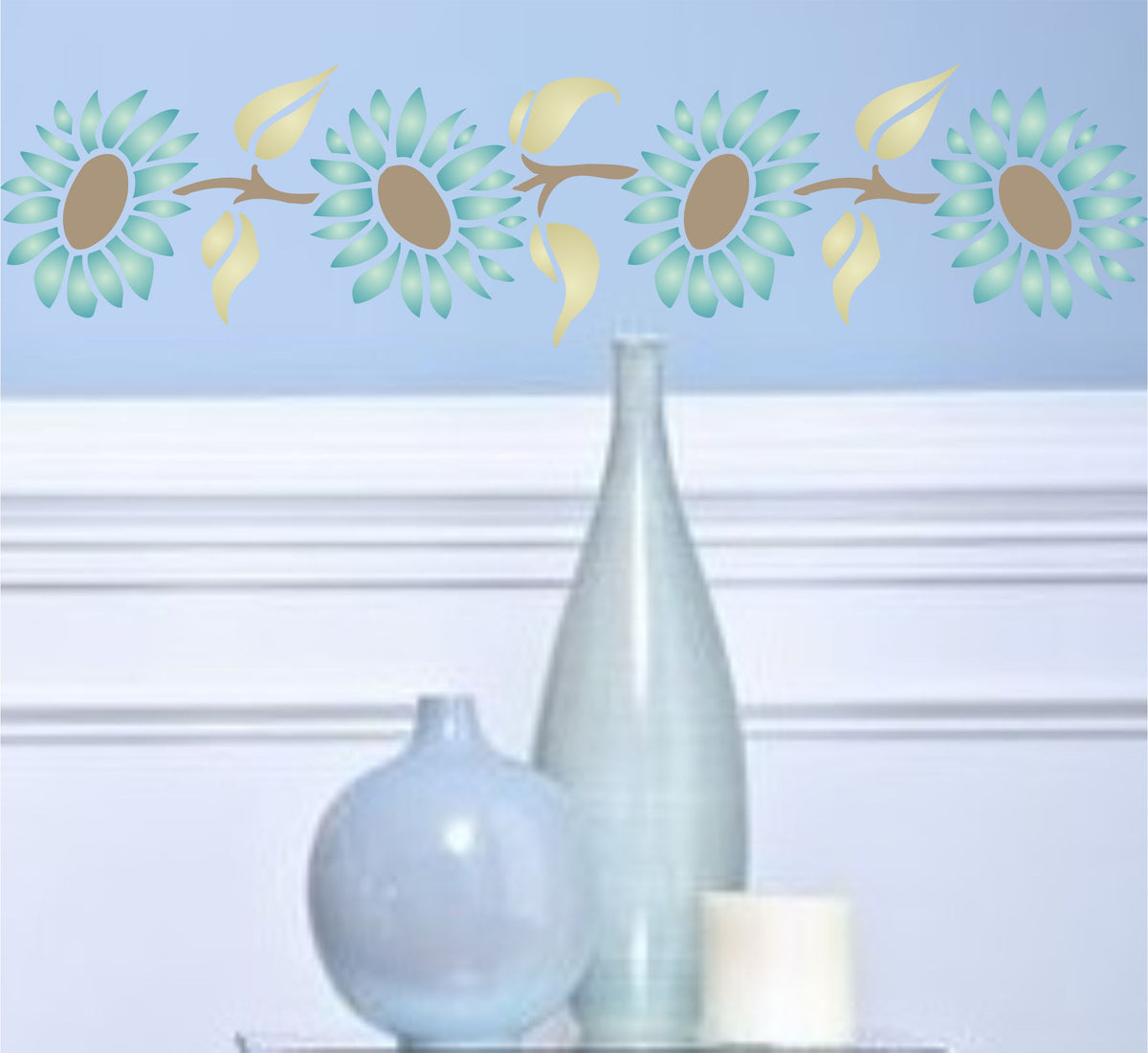 Sunflower Stencil, 24.13 x 11.43 cm - Classic Border Flower