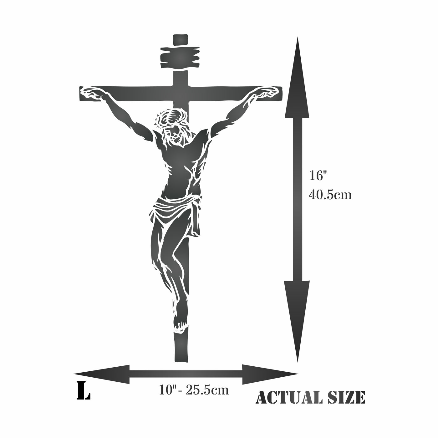 Crucifixion Stencil - Christian Catholic Religious Cross Crucifix Jesus