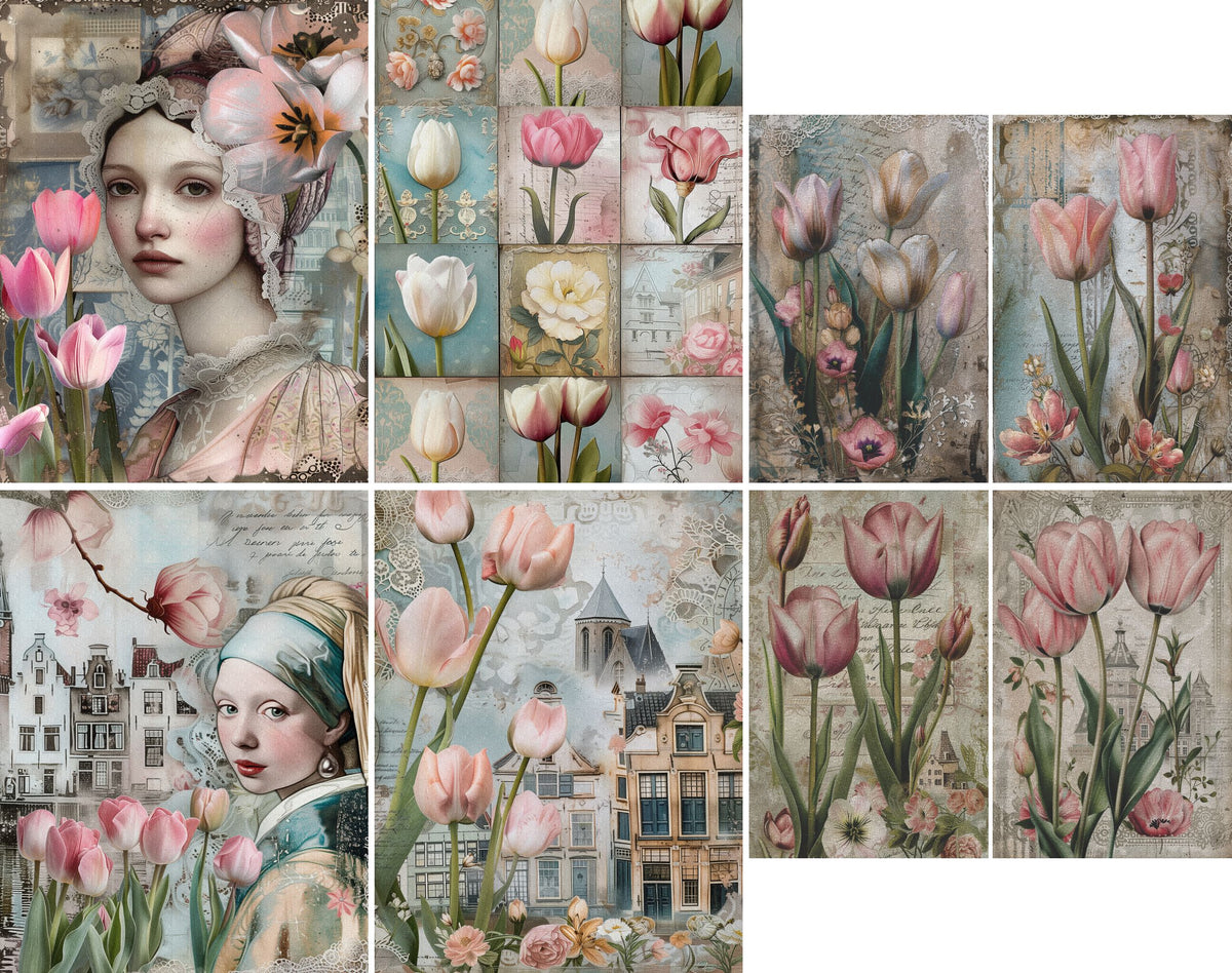 Tulips Decoupage Rice Paper, 20.32 x 26.67 cm - for Scrapbooking Cards Crafts