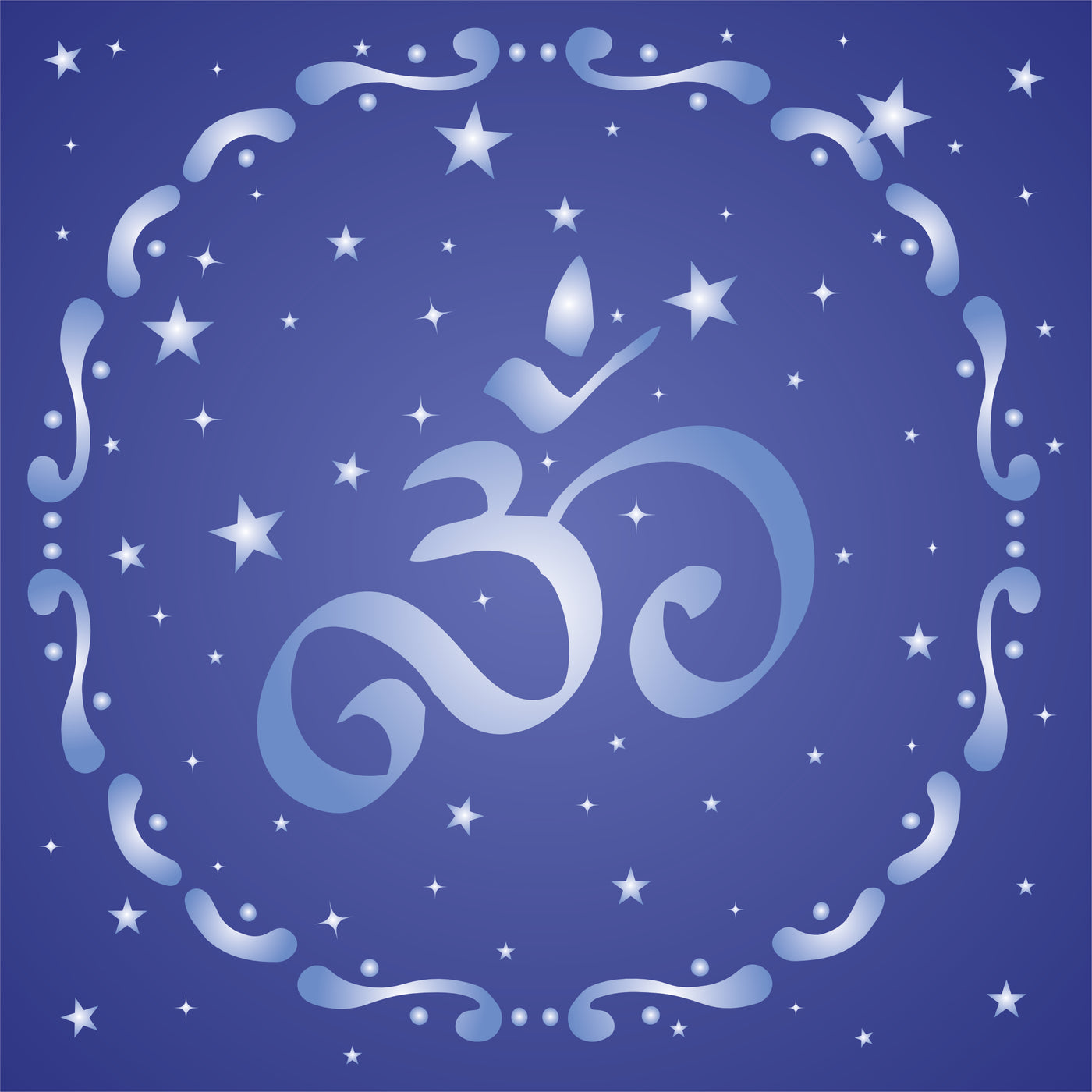 Starry OM Stencil - AUM Indian Mantra Sanskrit Hindu Spiritual