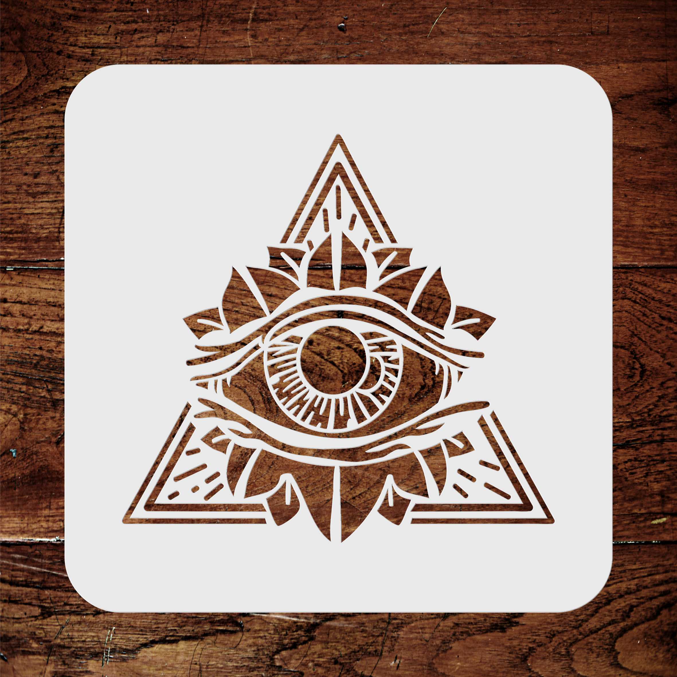 All Seeing Eye Stencil - Pyramid Symbol Eye of Providence Triangle Magic