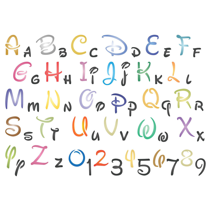 Alphabet Stencil - Letters Numbers Disney Style Font | Craft Kreatively EU