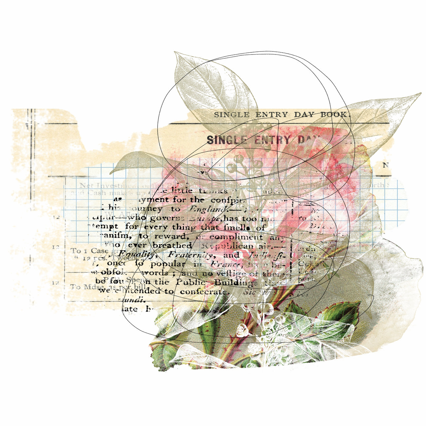 Mixed Media Overlay Rice Paper- 6 x Printed Mulberry Paper Images 30gsm