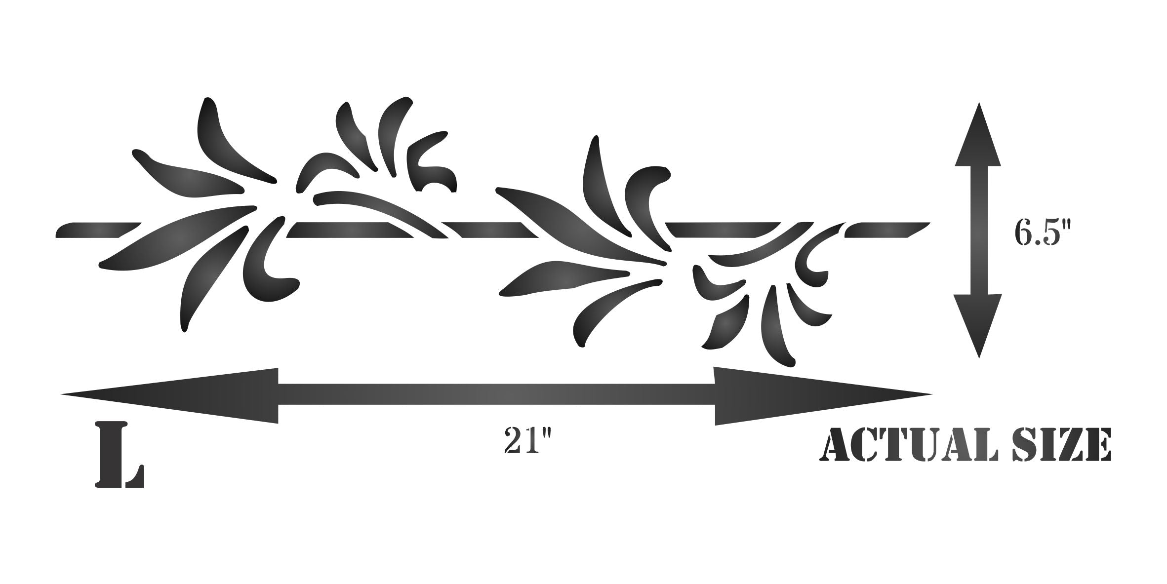 Palm Leaf Stencil - Classic Art Deco Leaf Border