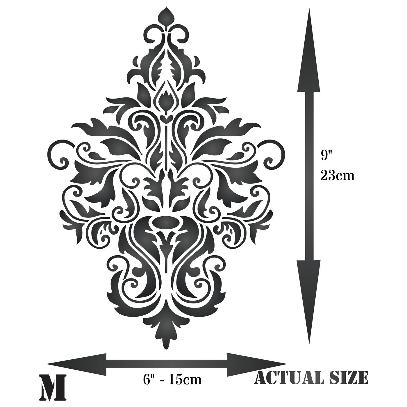 Damask Stencil - Large Floral Allover Pattern