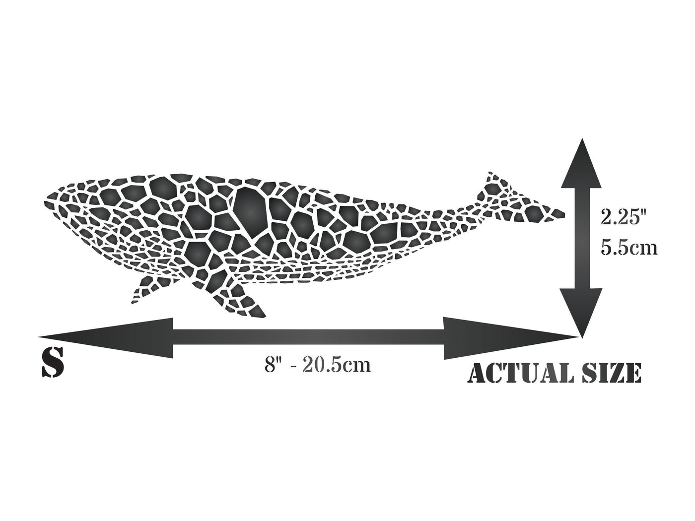 Whale Stencil - Mosaic Fish Blue Whale