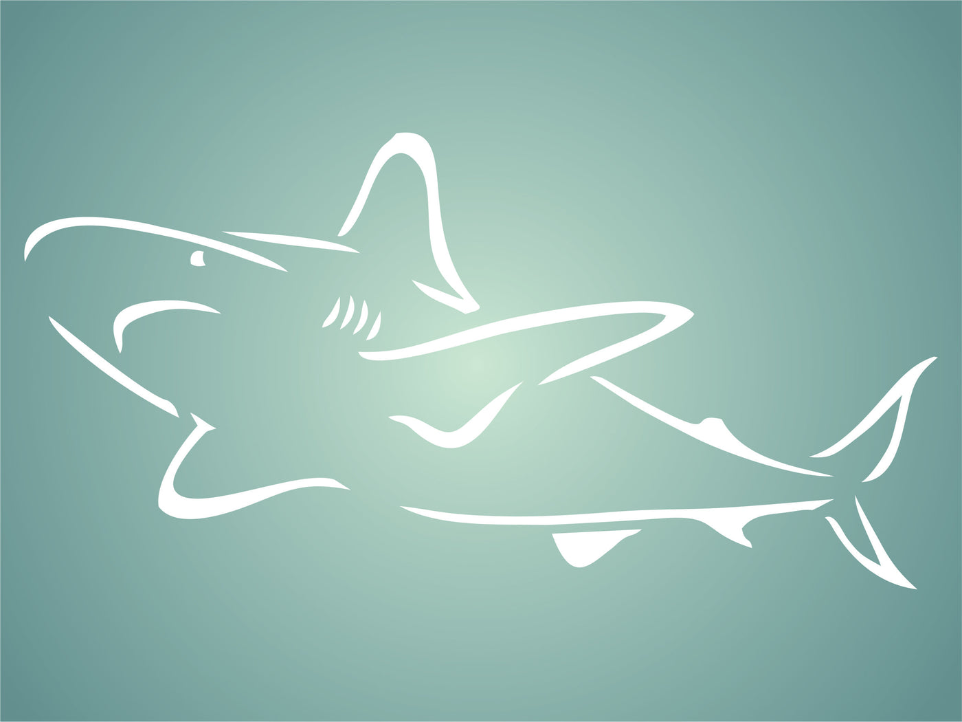 Shark Stencil - Sea Ocean Nautical Seashore Reef Fish