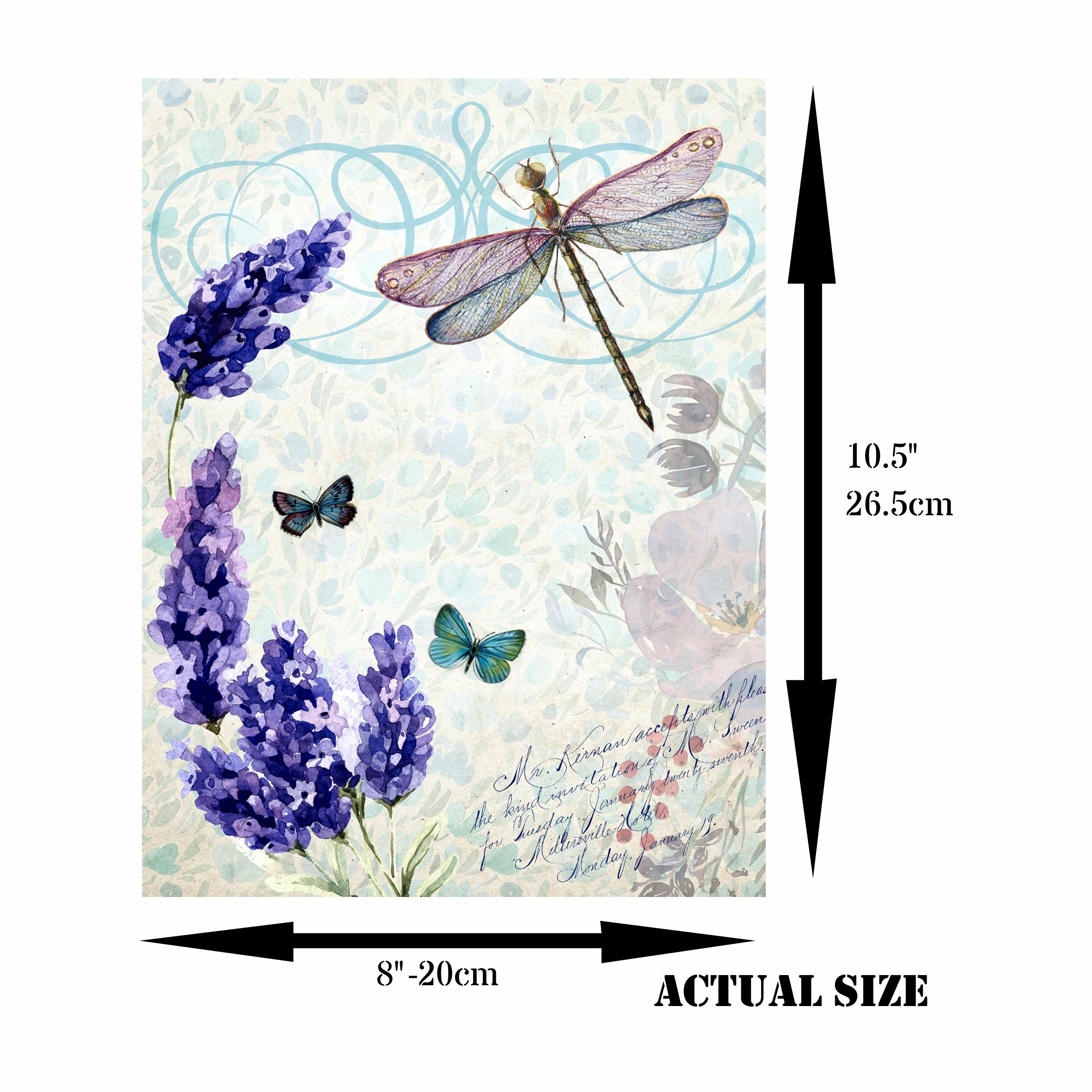 Bees & Birds Rice Paper- 6 x Different Printed Mulberry Paper Images 30gsm