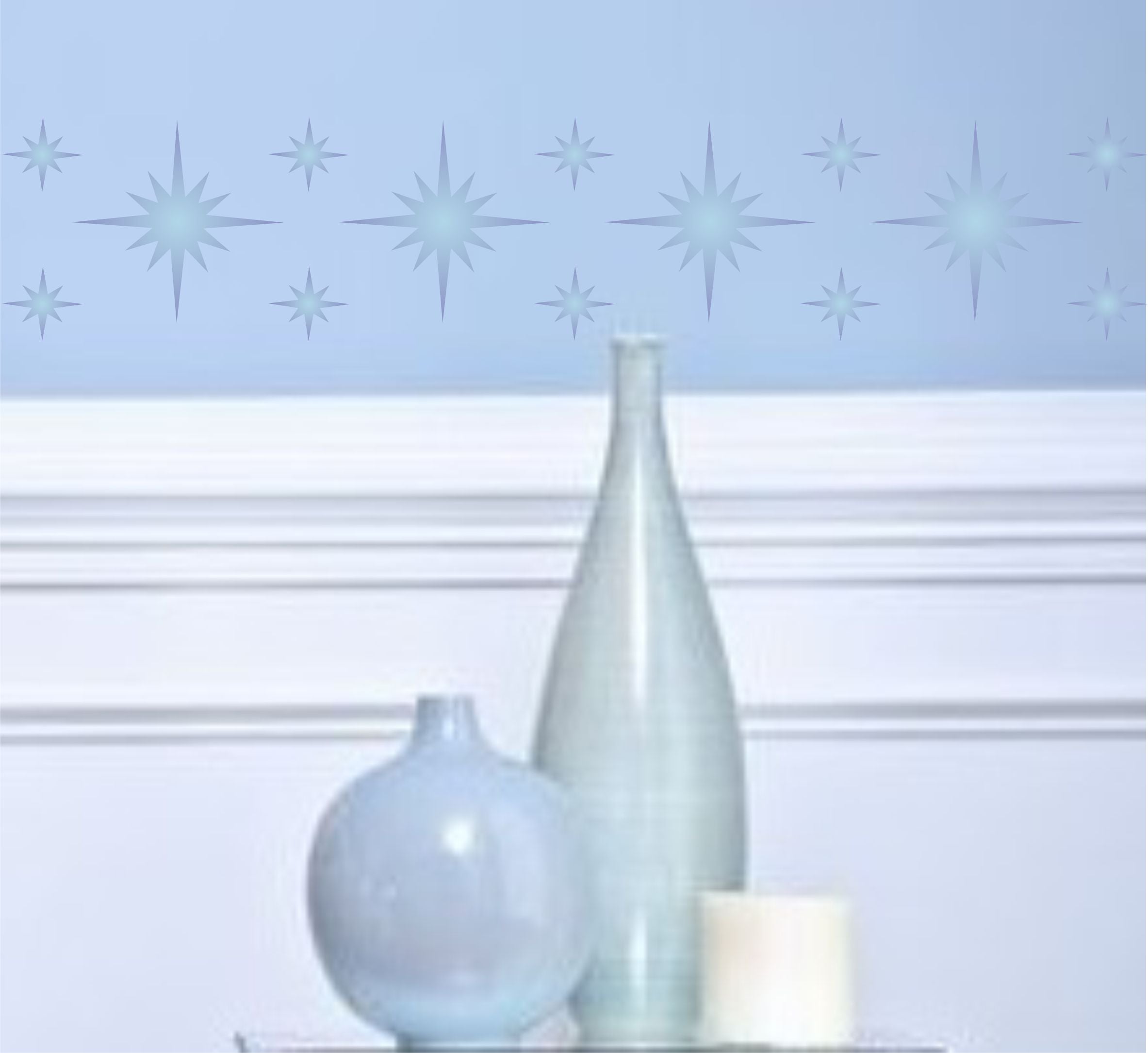 Star Celestial Border Stencil, 12 x 4.5 inch - Celestial Large Stars Design