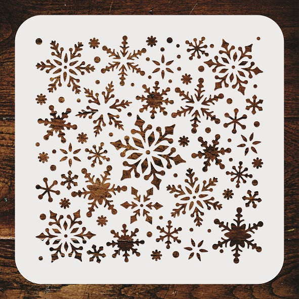 Allover Snowflakes Stencil - Christmas Snowpaper