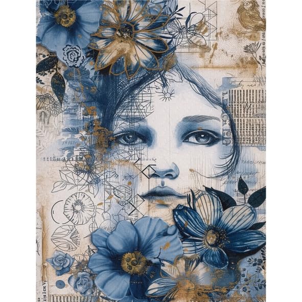 Decoupage Rice Paper, 8 x 10.5” (A4) – 9 Pages – 18 Coordinated Designs – Premium 30gsm Craft Paper for Furniture, Scrapbooking & DIY Décor by Craft Kreatively