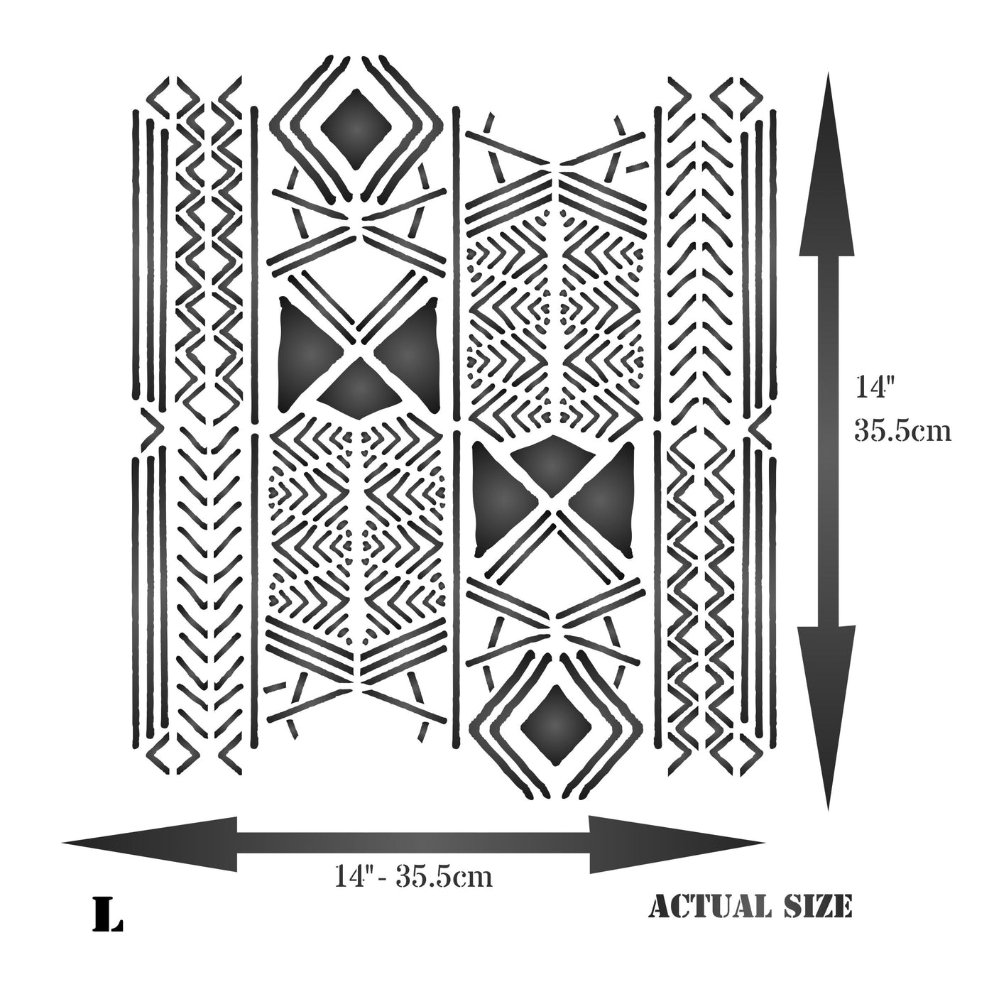 Mudcloth Stencil - African Mali Mud Cloth Bogolan Fabric Design