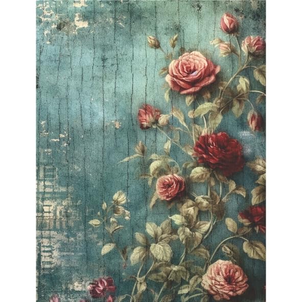 Decoupage Rice Paper, 8 x 10.5” (A4) – 9 Pages – 18 Coordinated Designs – Premium 30gsm Craft Paper for Furniture, Scrapbooking & DIY Décor by Craft Kreatively