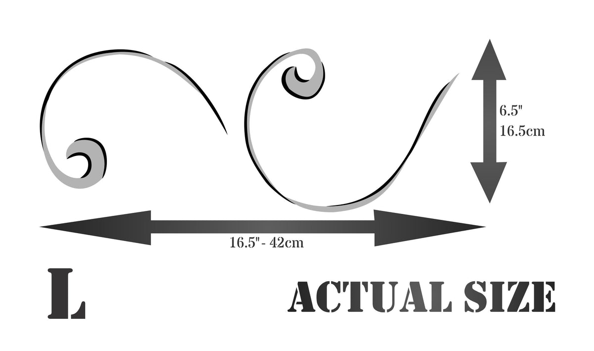 Scroll Border Stencil - 42 x 16.5cm (L) - Reusable 1920s Art Nouveau Decorative Wall Stencils for Painting