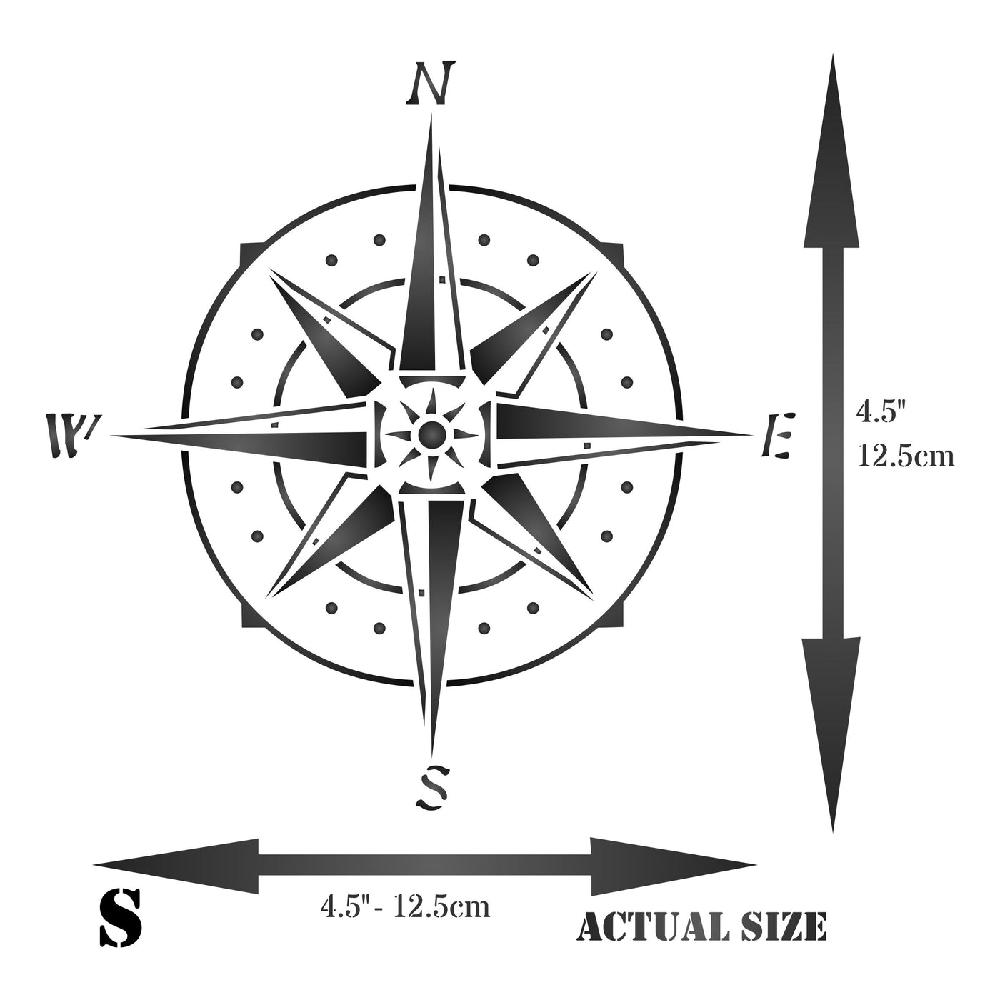 Compass Stencil - Ocean Nautical Seashore