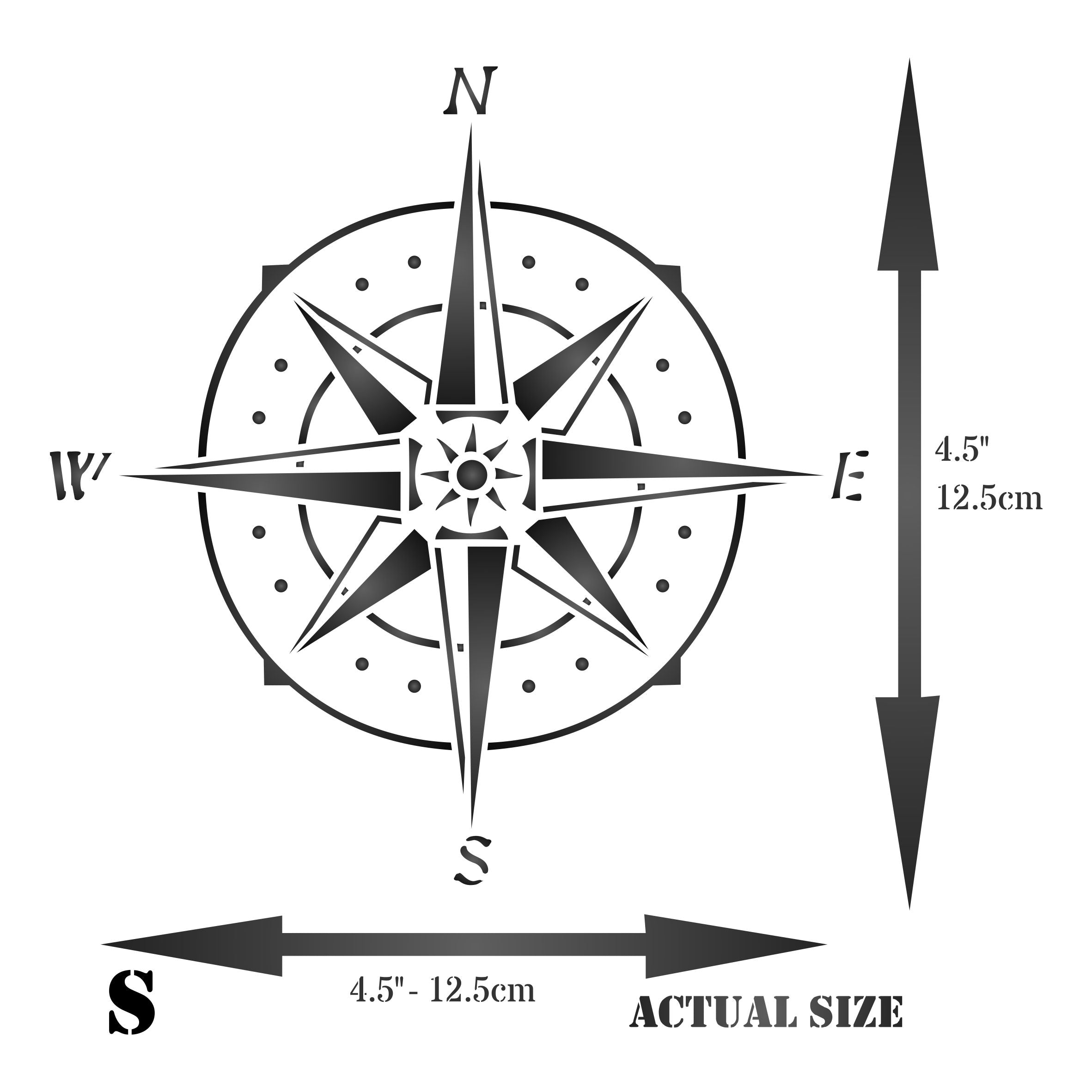 Compass Stencil - Ocean Nautical Seashore