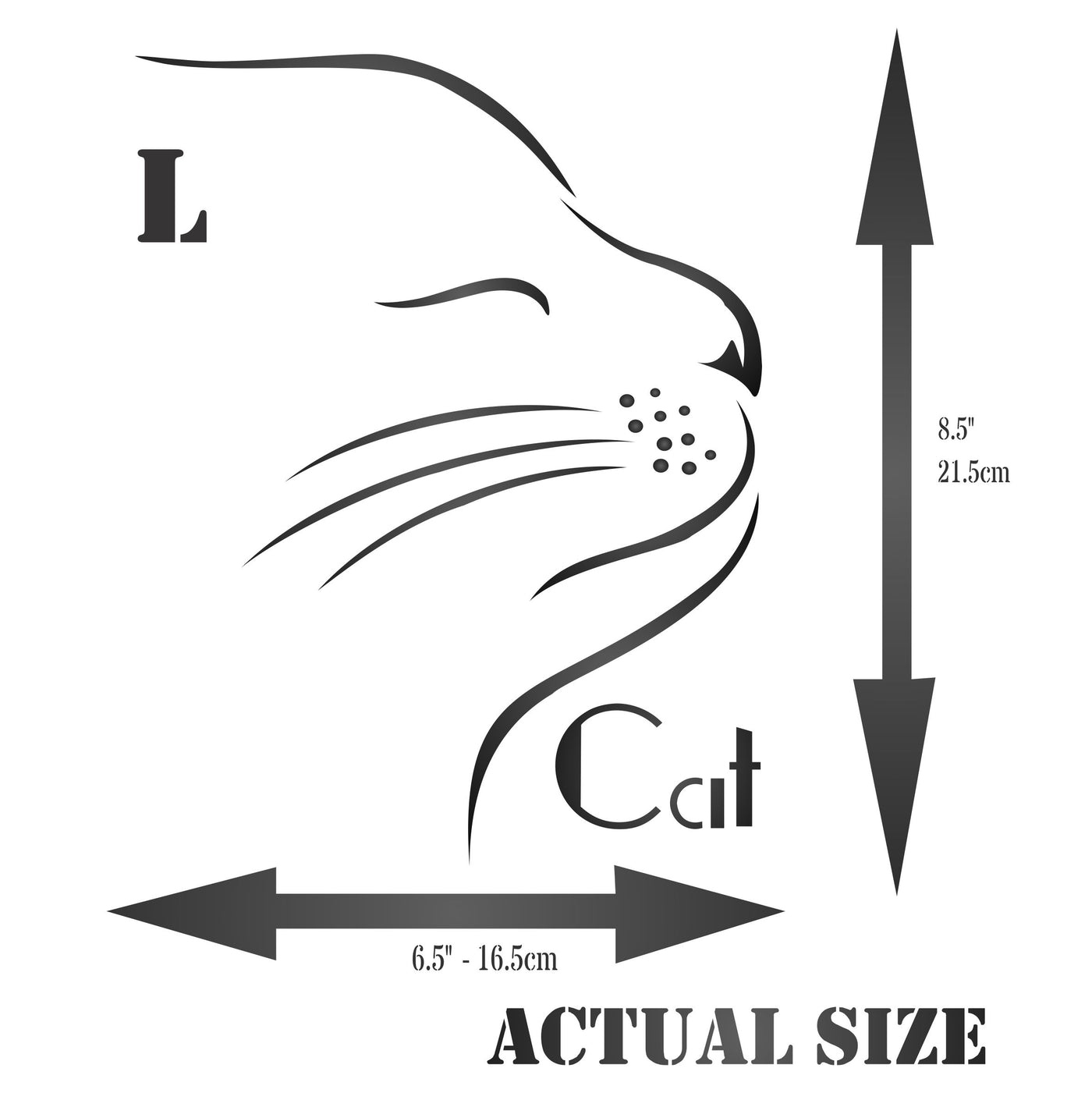 Cat Stencil - Line Art Pet Friend Animal Head