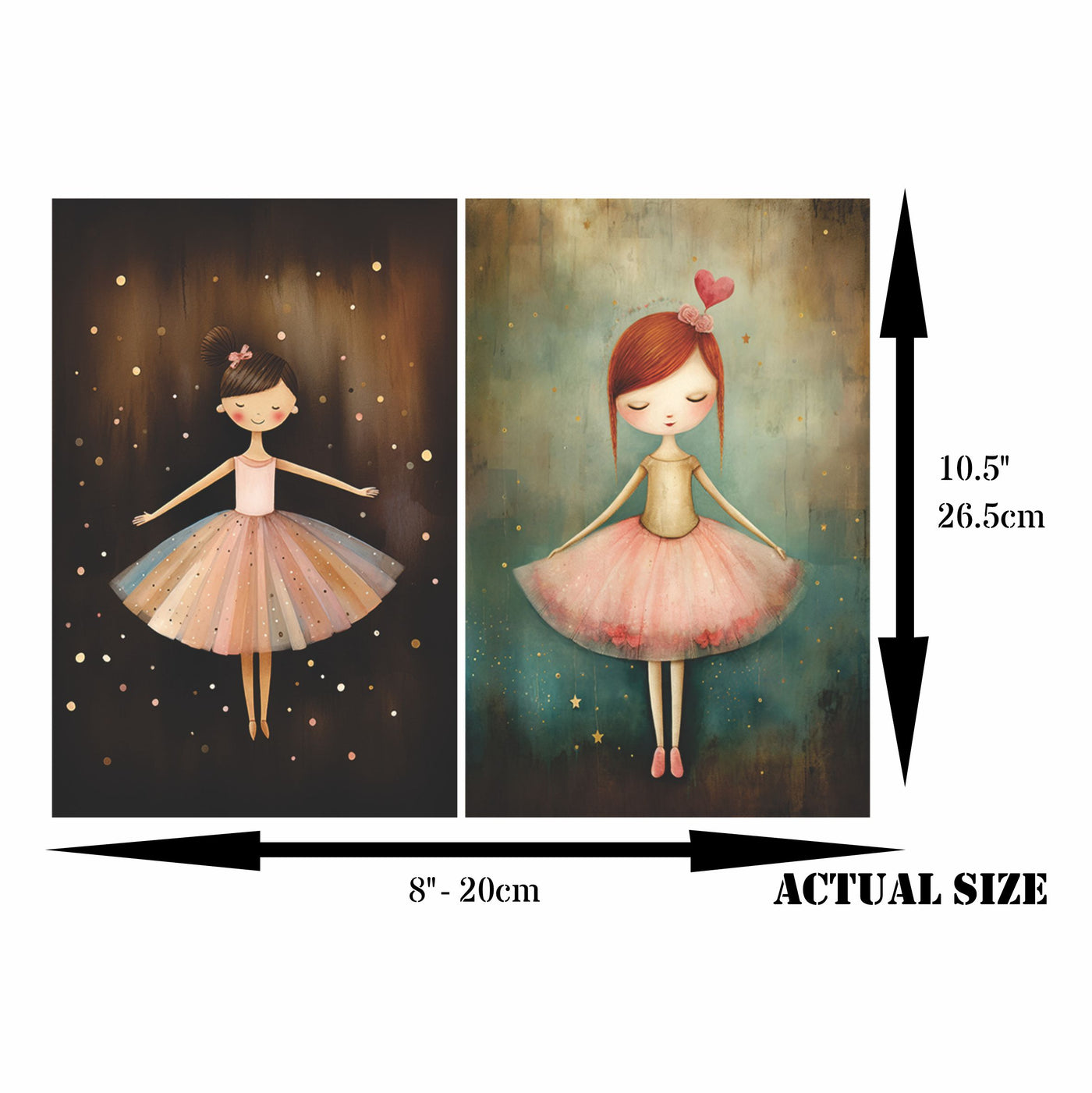 Ballerinas Rice Paper, 8 x 10.5 inch â€“ for Decoupage Cards Craft