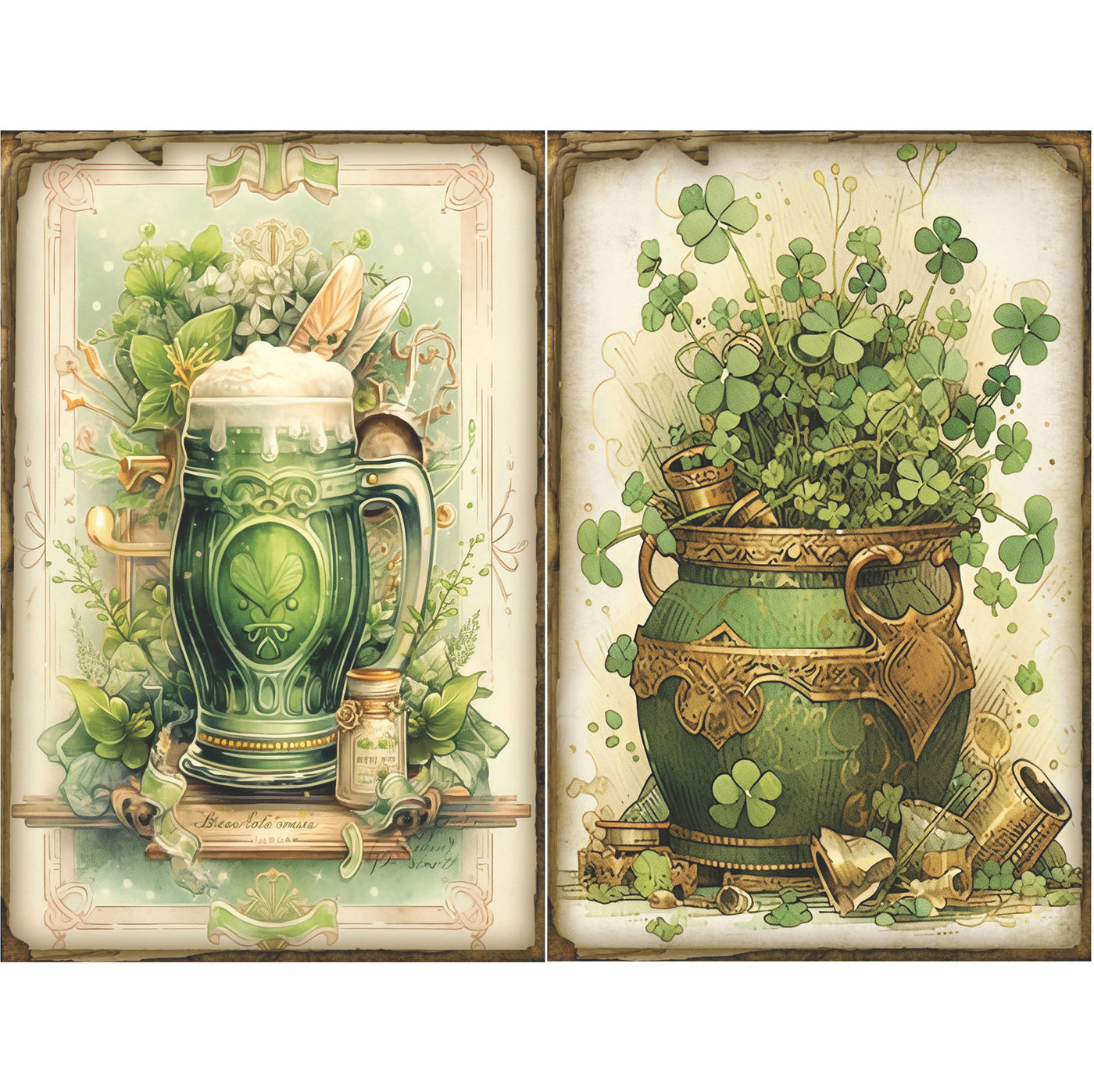 St Patricks Collection Rice Paper, 8 x 10.5 inch - for Decoupage Furniture Craft