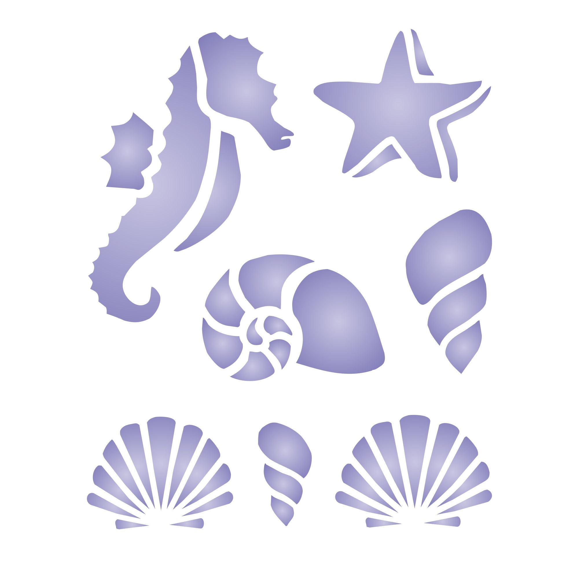 Ocean Stencil - Sea Shell Nautical Seashore Reef