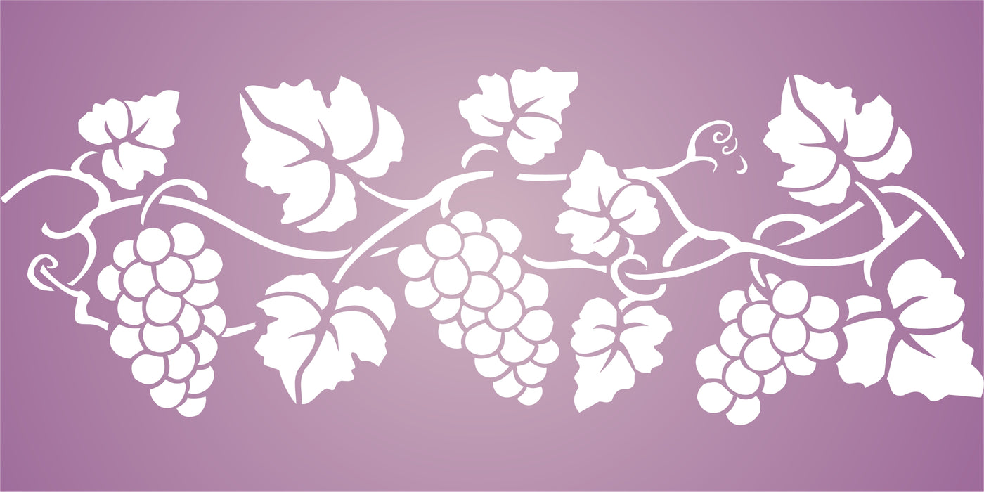 Grapevine Stencil, 23 x 8.5 inch - 2pc Classic Grape Vine Border