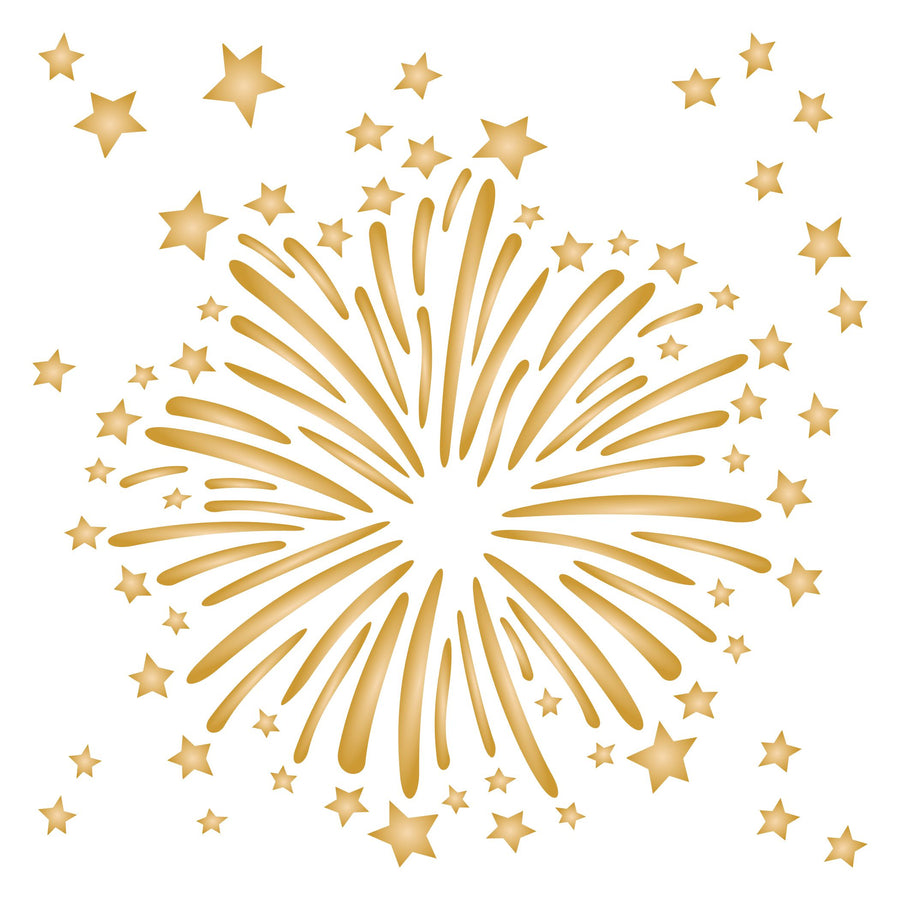 Firework Stencil - Mix Media Layering Fireworks