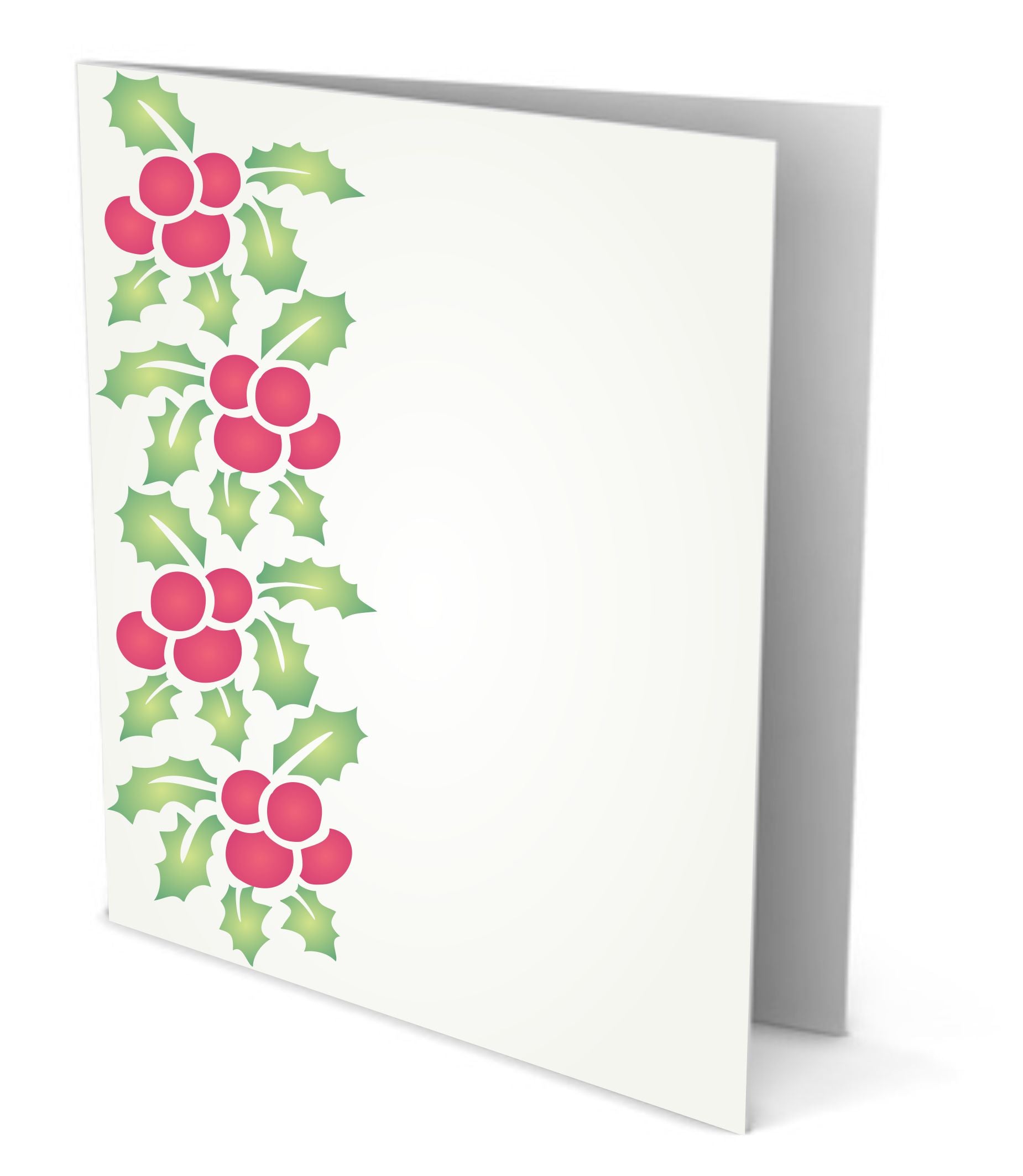 Christmas Holly Stencil, 15 x 4.5 inch - Holly Leaf Berry Border Christmas